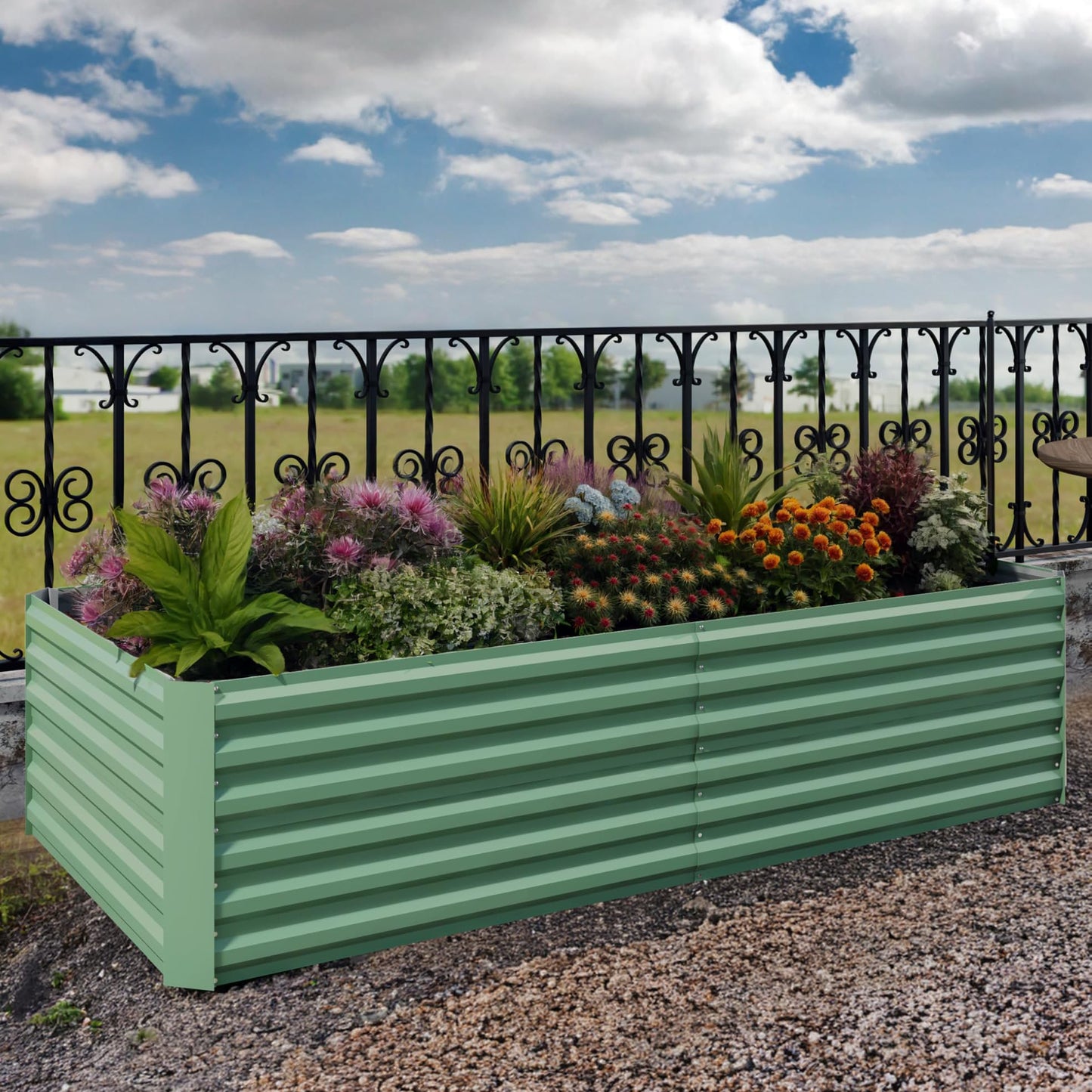 GarveeLife 6x3x2 ft Galvanized Raised Garden Bed, 24" Tall Metal Planter Box for Flowers Vegetables, Rust-Resistant Raised Garden Beds for Gardening, Easy Assembly Outdoor Garden Box & Planters, Green