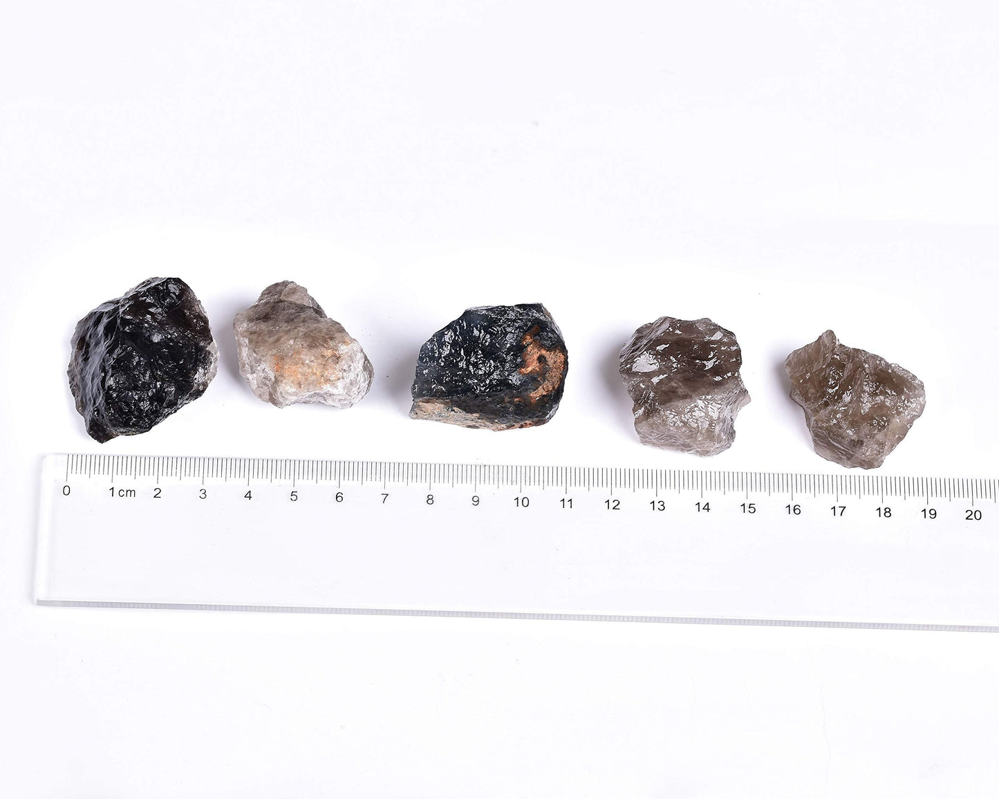 JIC Gem 12-16Pcs 0.7 Lbs irregular shape unpolished raw Madagascar natural Smoky Quartz Crystals and Healing Stones,0.32KG Gemstone Crystal Bulk rough Stones