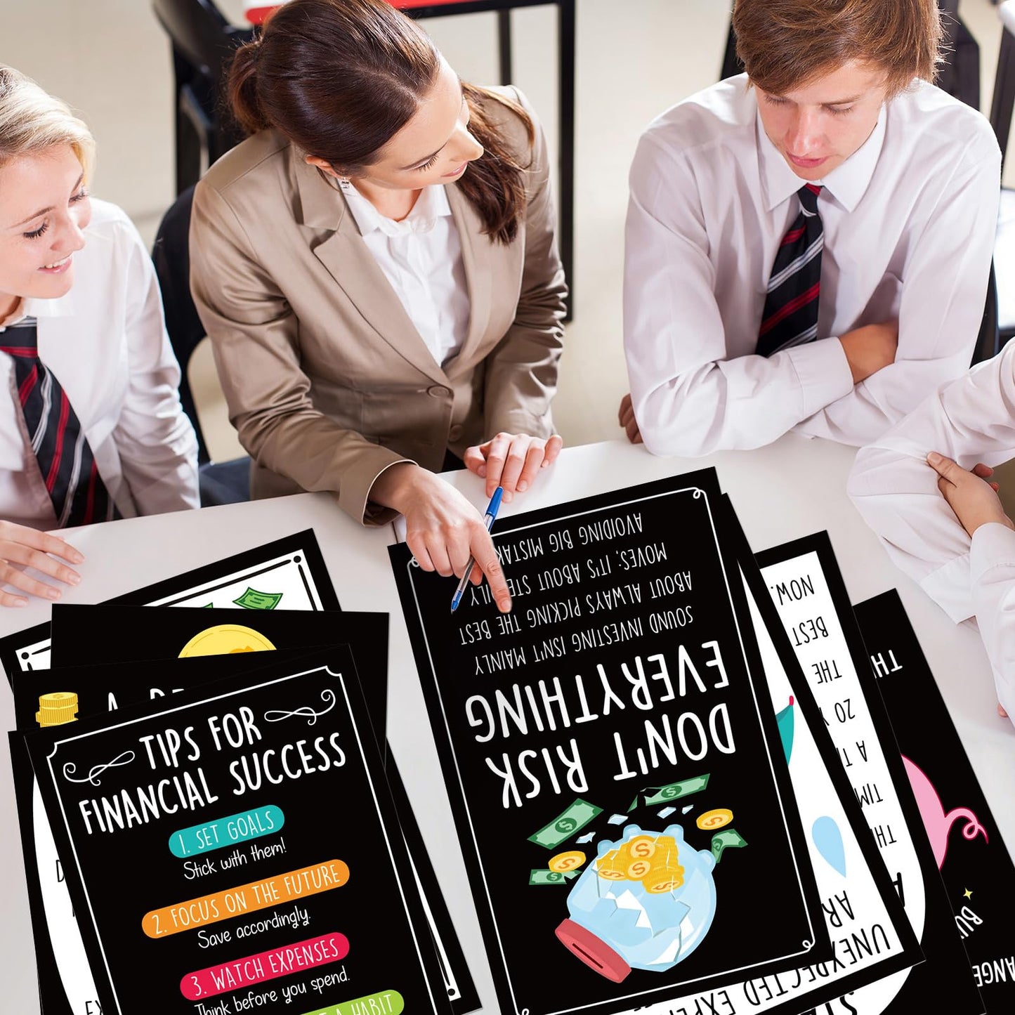 ForraFun 9 Pcs Funny Financial Literacy Poster Set Financial Fundamentals Essentials Pack Educational Poster for Hallways Bulletin Boards Home Study Room Business Studies Class Decoration