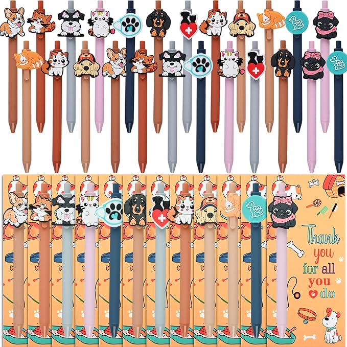 LiYiQ 48 Pcs Vet Tech Gifts Veterinarian Ballpoint Pens Bulk Vet Tech Accessories vet tech week gifts bulk