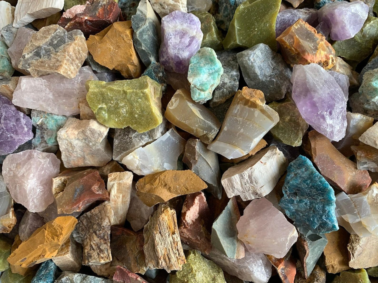 1 Pound Raw Assorted - Natural Assorted Stone, Natural Rough Assorted, Assorted Rough, Assorted Rocks (Assorted)