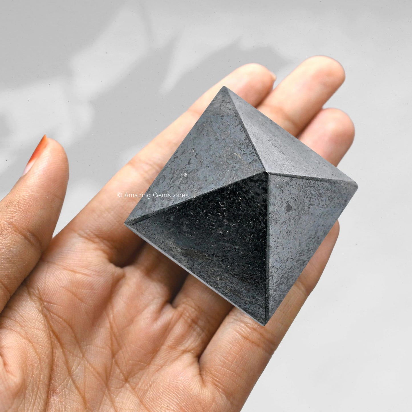 Amazing Gemstone Hematite Pyramid Crystal Healing Stones - 1.5" Great Pyramid Figurine of Natural Stone Pyramid for Meditation, Reiki, Chakra Balancing and Crystal Pyramids Grid