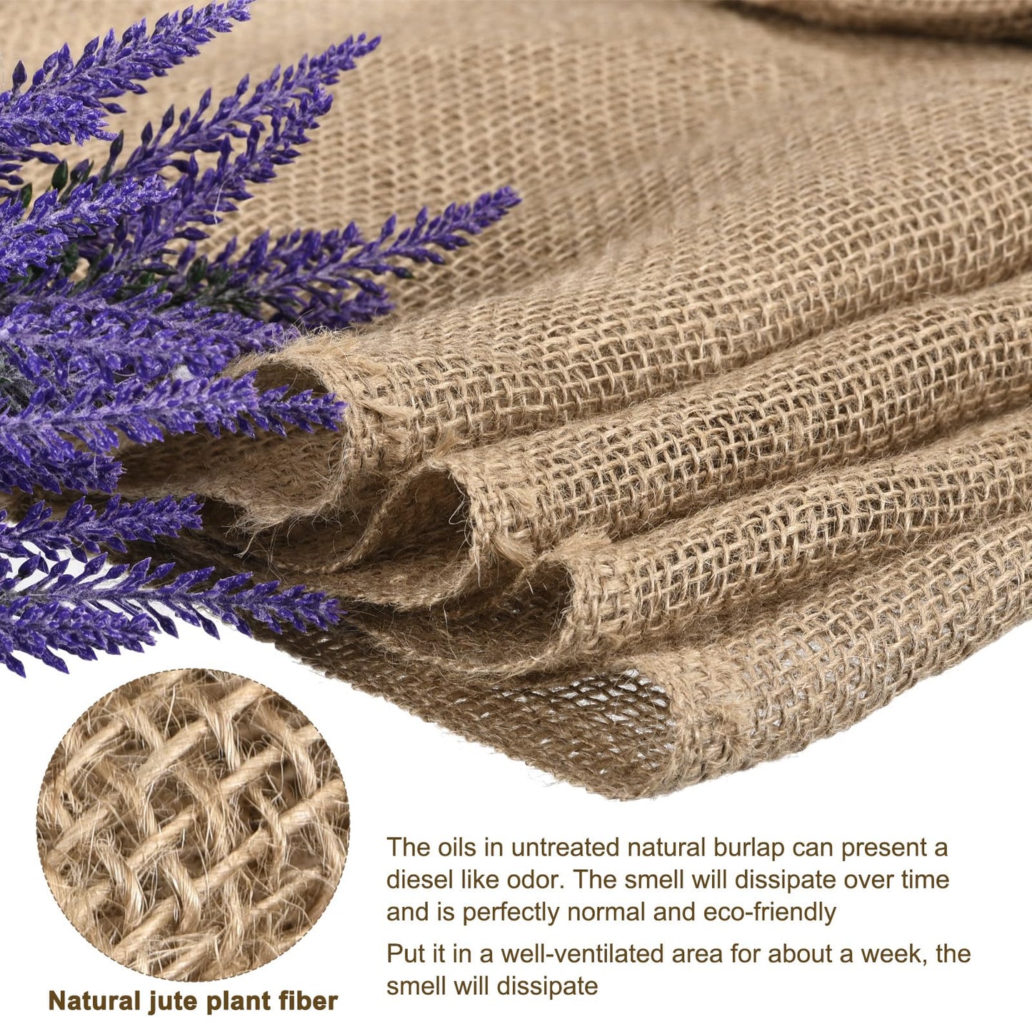 MECCANIXITY Burlap Fabric Roll 1.1 Yards x 8 Yards Natural Jute Burlap Roll for Table Runners Weed Barriers Wedding Craft Plants