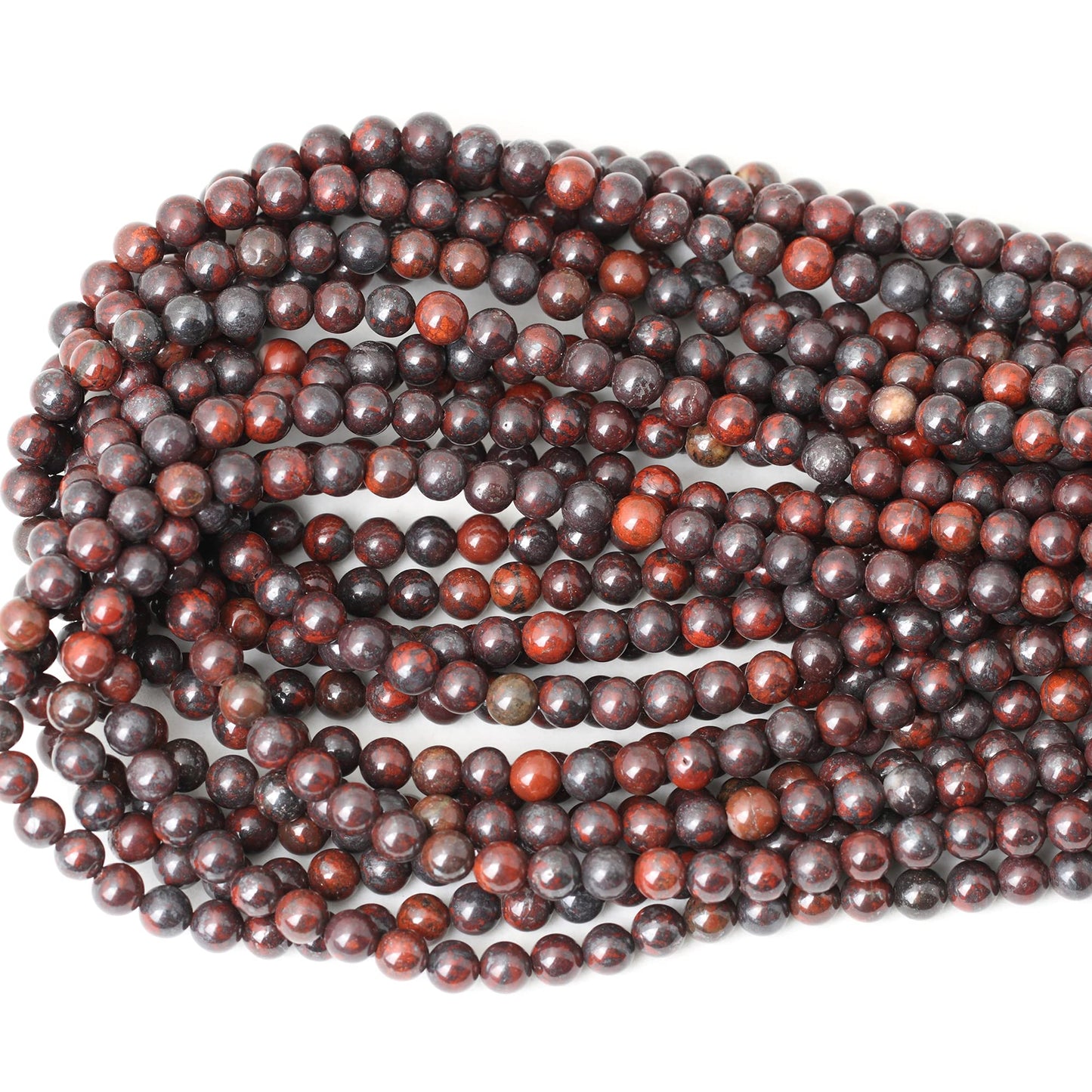 CHEAVIAN 60PCS 6mm Natural Brecciated Jasper Round Loose Beads for Jewelry Making DIY Bracelet Necklace Materials 1 Strand 15"
