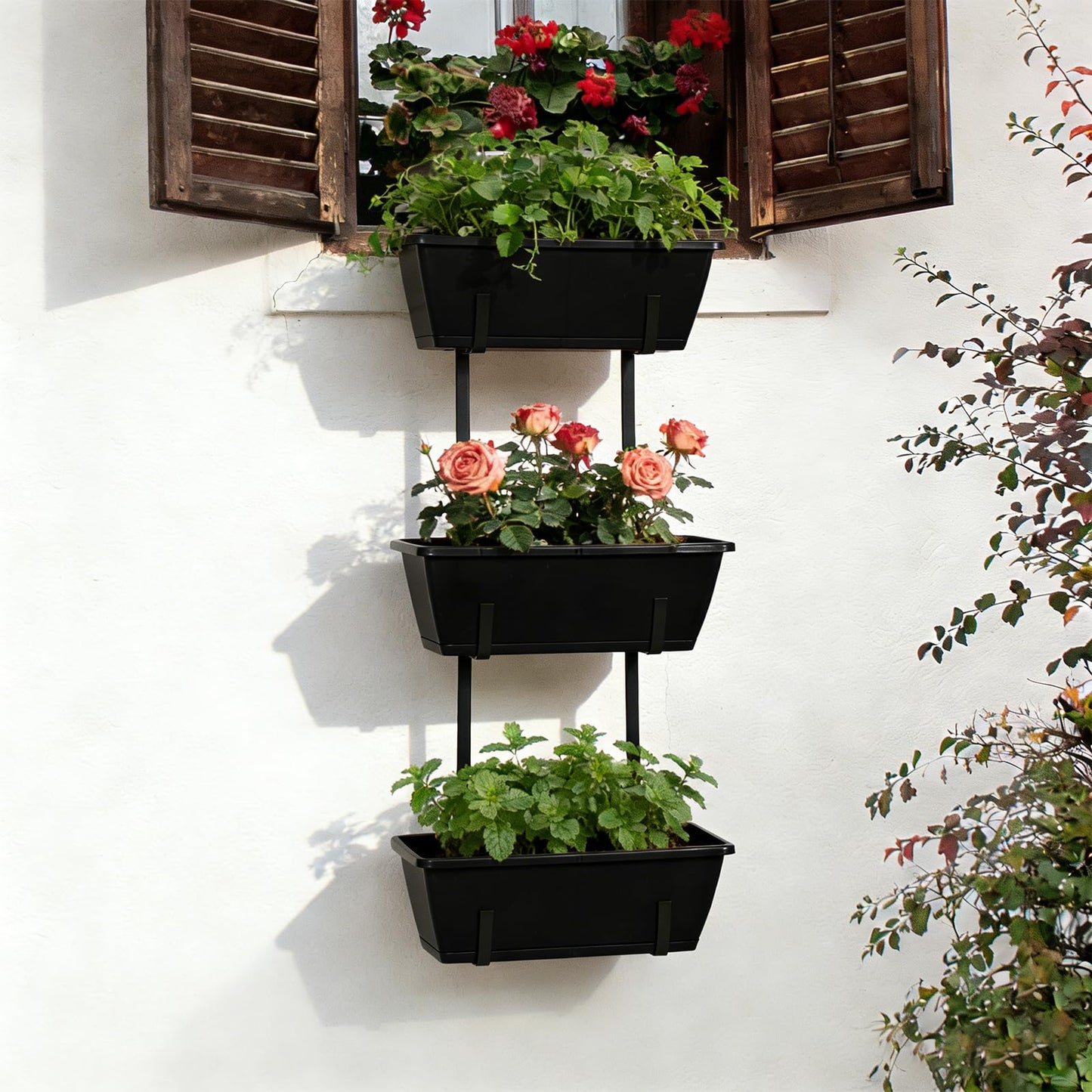 OYEAL Railing Planter Box Raised Garden Bed 32" Tall Elevated Planter Boxes