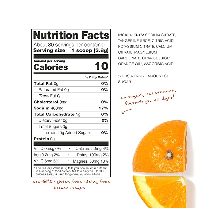 Skratch Labs Unsweetened Electrolyte Powder - Everyday Hydration - Sport Drink Mix - Sugar Free - Electrolytes Booster- Tangerine + Orange - 30 Servings - Keto, Paleo, Vegan, Non-GMO