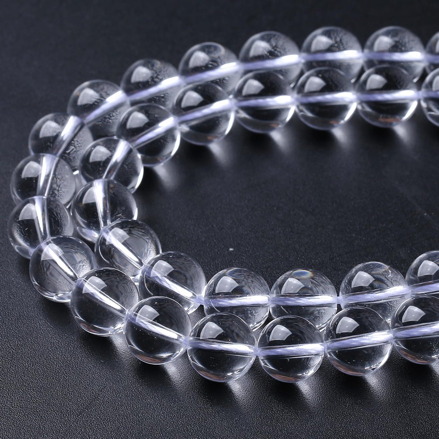 Transparent White Glass Beads for Jewelry Making Natural Stone Round Gemstone Beads DIY Bracelet Necklace 180pcs 4MM 2 Strands 32"