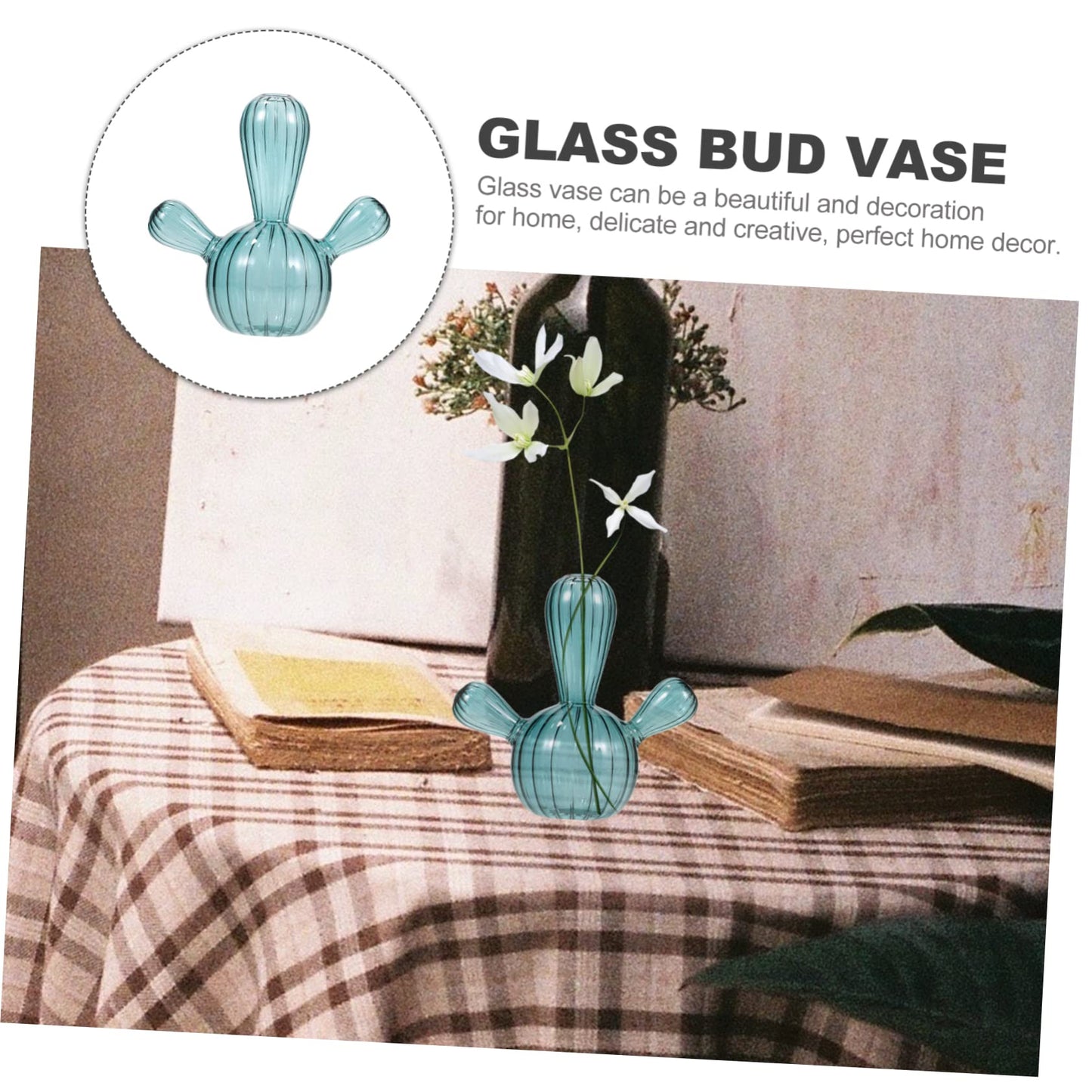 Bottle Decoration Cactus Shape Container Hydroponic Flower Bottle Hydroponic Plant Vase Cactus Terrarium Holder Cute Succulent Pots Mini Planter Pots Glass Hydroponics
