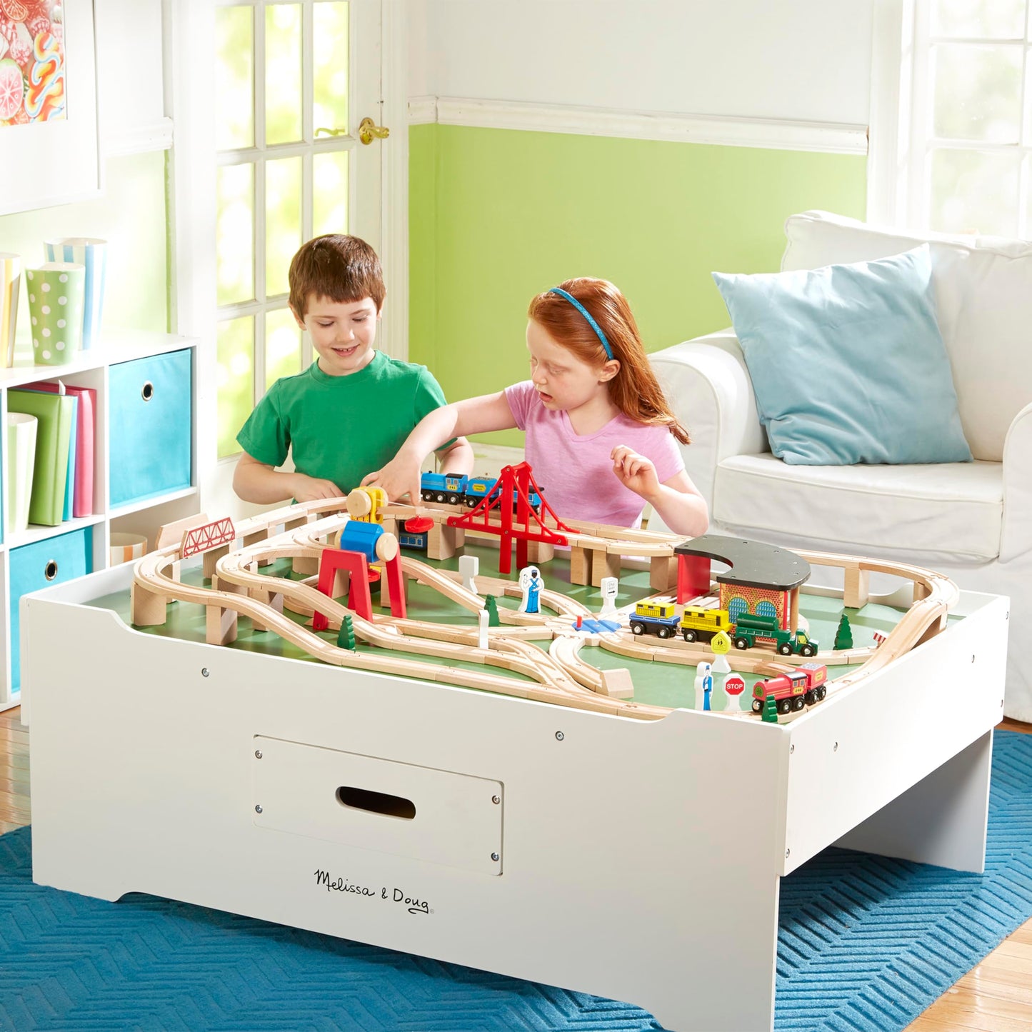 Melissa & Doug Deluxe Wooden Multi-Activity Play Table for Playroom
