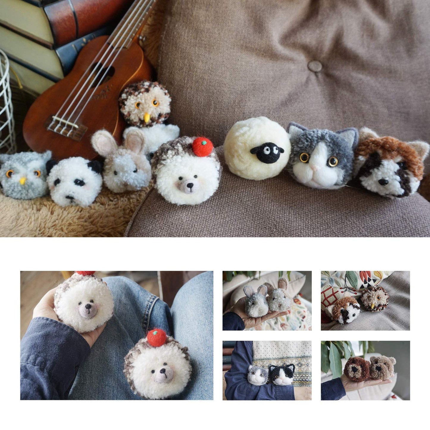 Hand U Journey Pom-Pom Maker 6 Sizes Pompom Maker Tool Set for Fluff Ball Weave DIY Wool Yarn Knitting Craft Project for