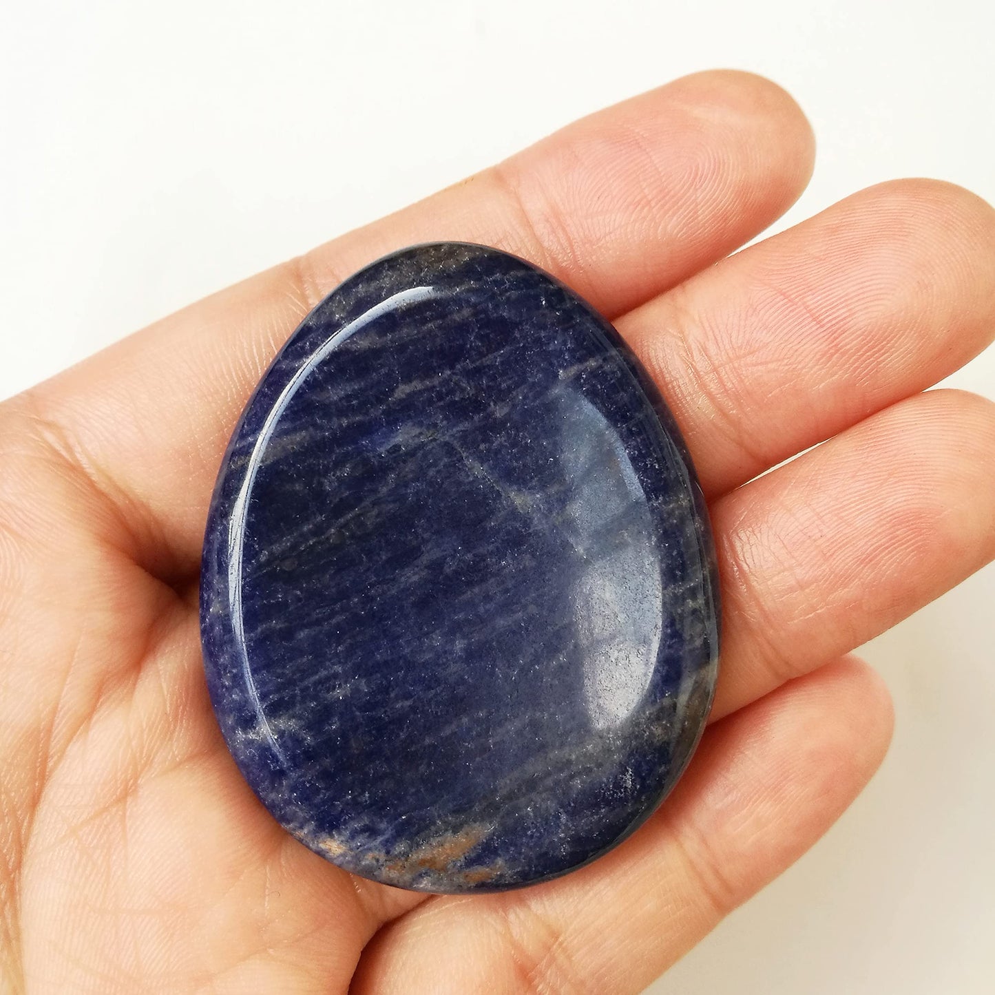 Bacatgem Natural Sodalite Water Drop Chakra Thumb Worry Stone,Stress Relax Healing Reiki Crystal Pocket Palm Stones