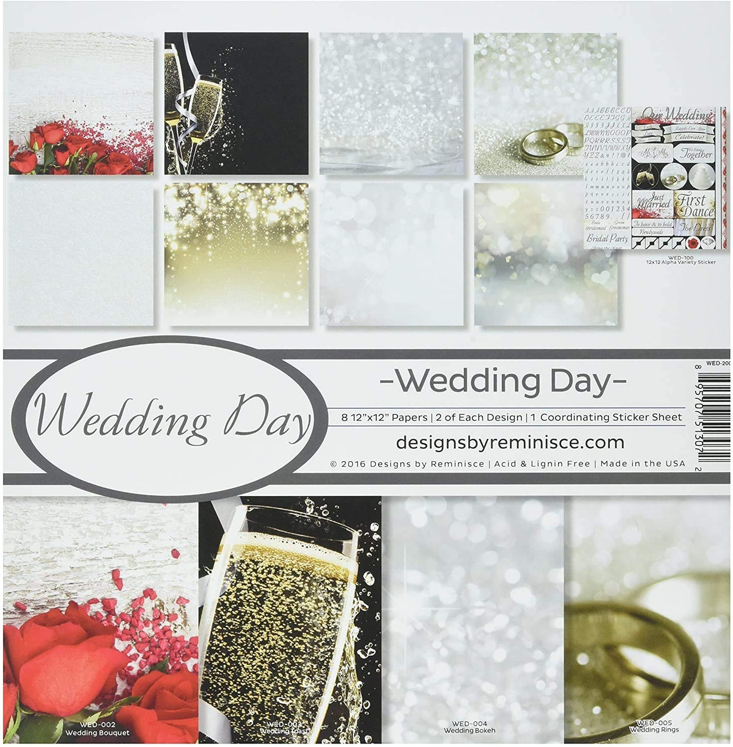 Reminisce Wedding Scrapbook Collection Kit, Multicolor, 12" by 12", (WED-200)