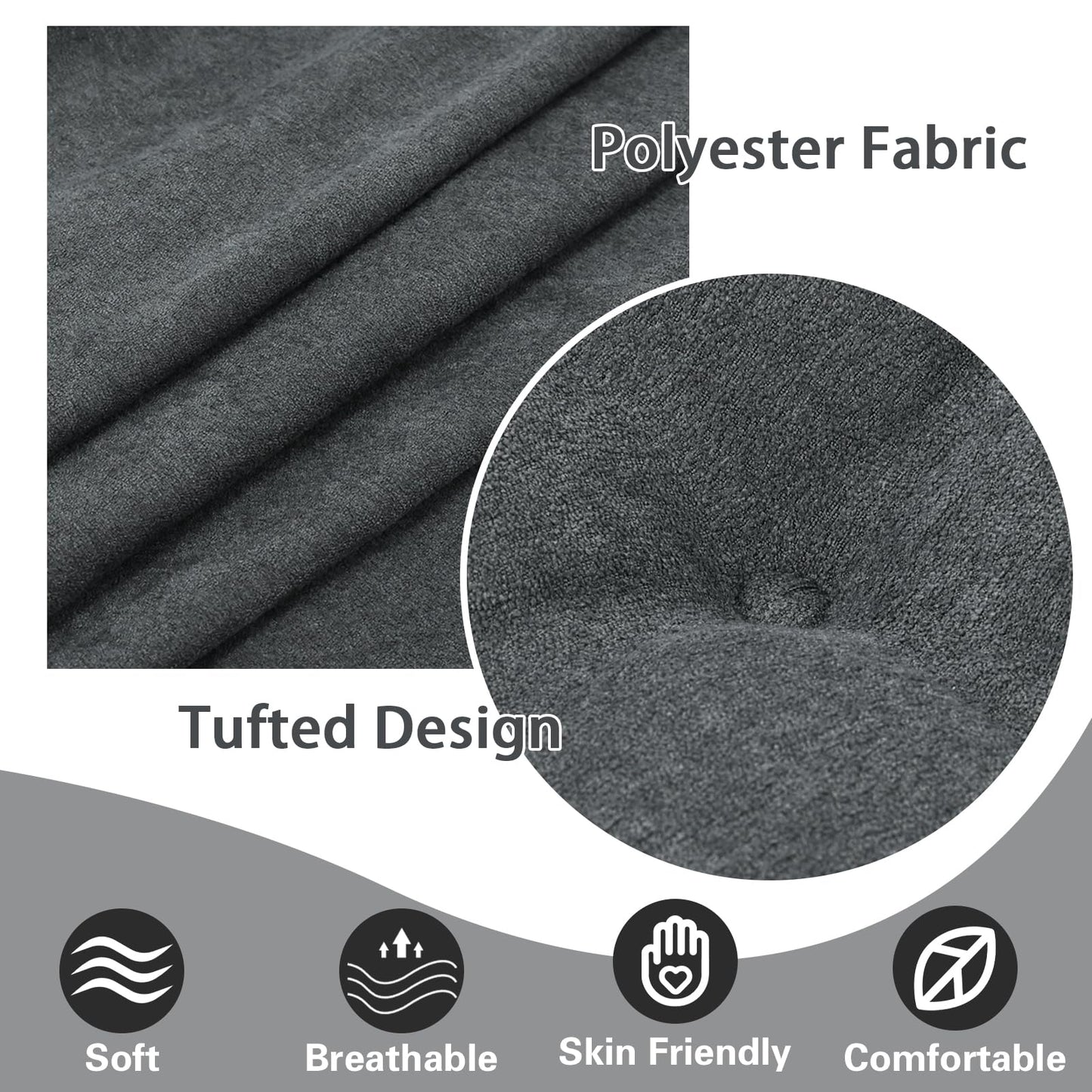 TANYOO Recliner Seat Cushion for Elderly - Patented Dual Design for Sagging Recliner Replacement & Easy Get Up, Booster Cushion Relieves Back Pain from Sofa, Couch, Chair 20x20x4 Inches Dark Grey