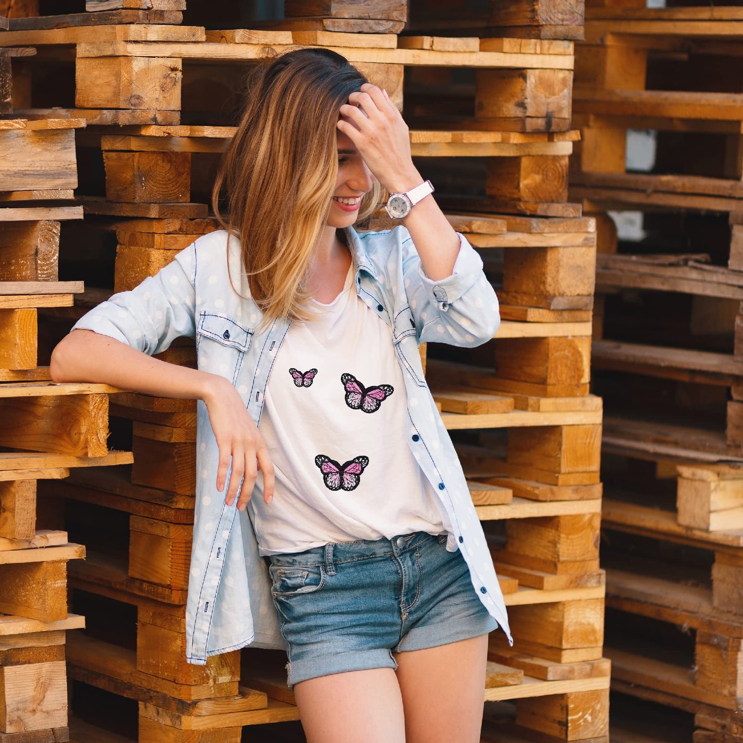 AXEN 42pcs Butterfly and Flower Iron on Patches, Flower Themed Patches Embroidered Applique for Clothing, Jackets, Hats, Backpacks, Jeans
