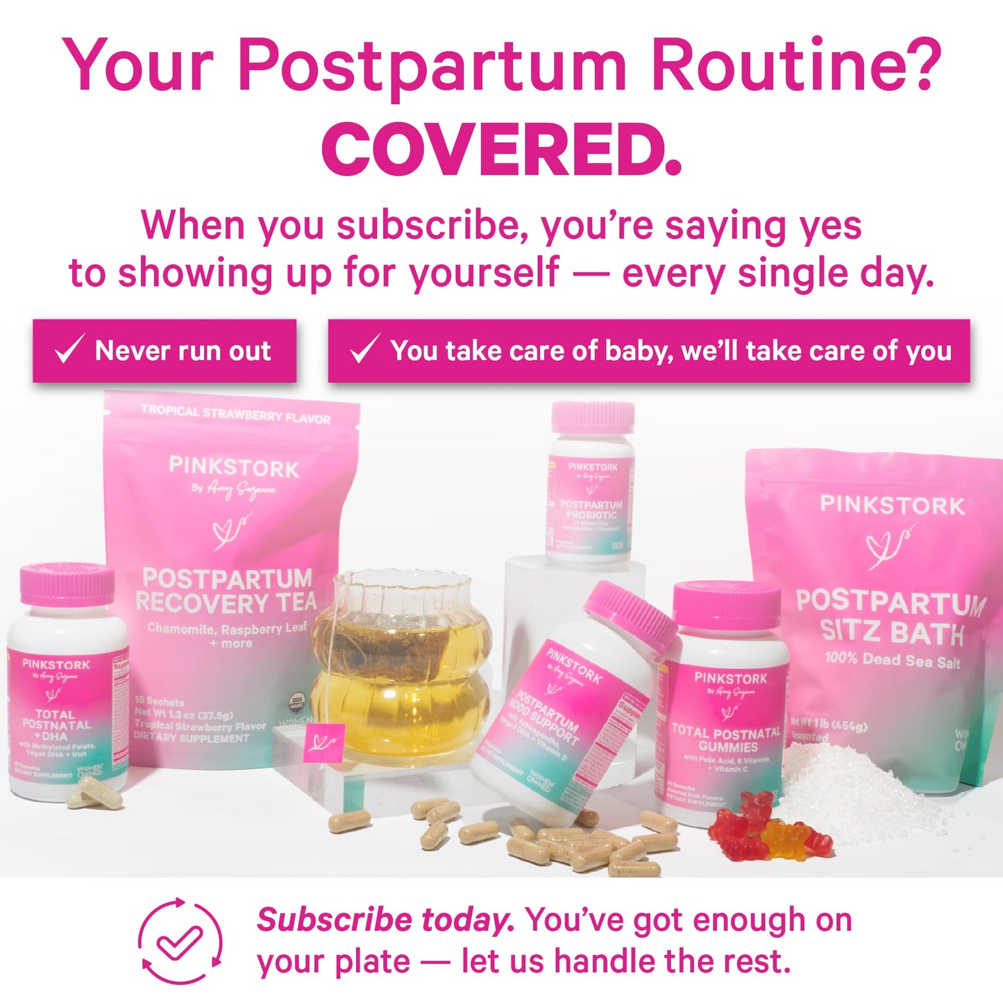 Pink Stork Postpartum Sitz Bath Soak: Dead Sea Salt for Perineal Care & Cleansing, Postpartum Recovery, Labor and Delivery Essentials, Women-Owned, Unscented, 16 oz
