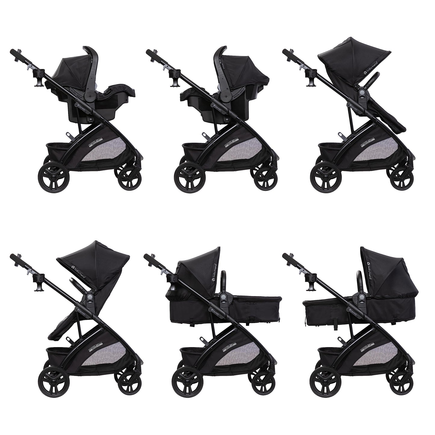 Baby Trend Passport® Switch 6-in-1 Modular Stroller Travel System with EZ-Lift™ Plus Infant Car Seat, Dash Black