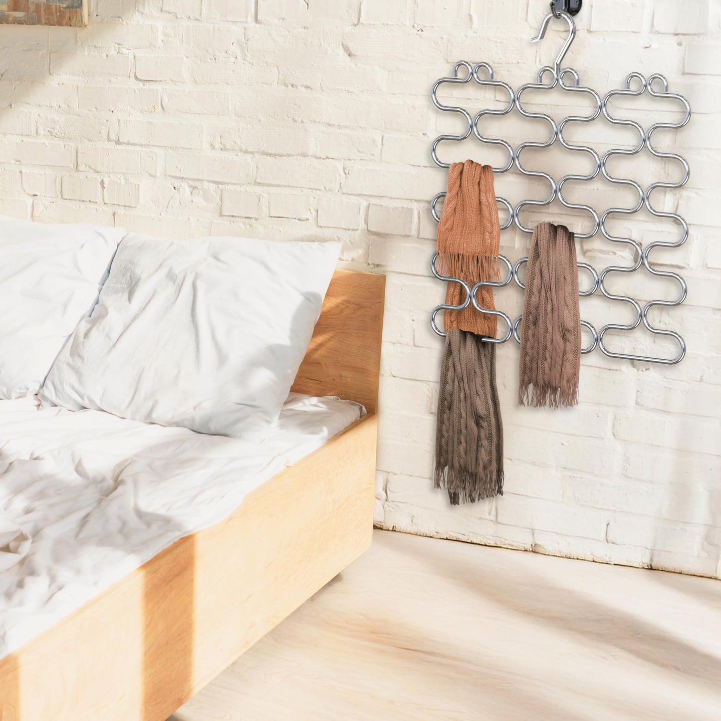 Deco Brothers Scarf Hanger for Closet, 23 Loop, Chrome