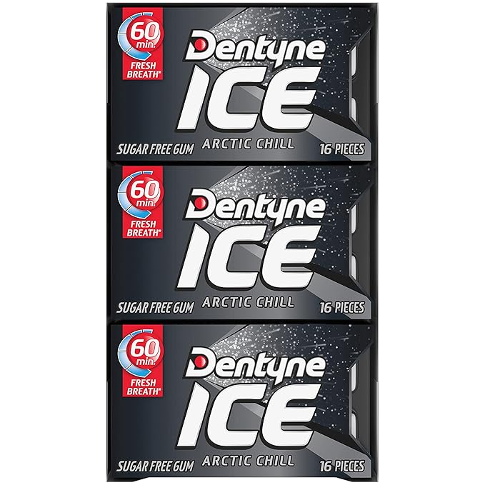 Dentyne Ice Arctic Chill Sugar-Free Chewing Gum, 9 Packs of 16 Pieces (144 Total Pieces)