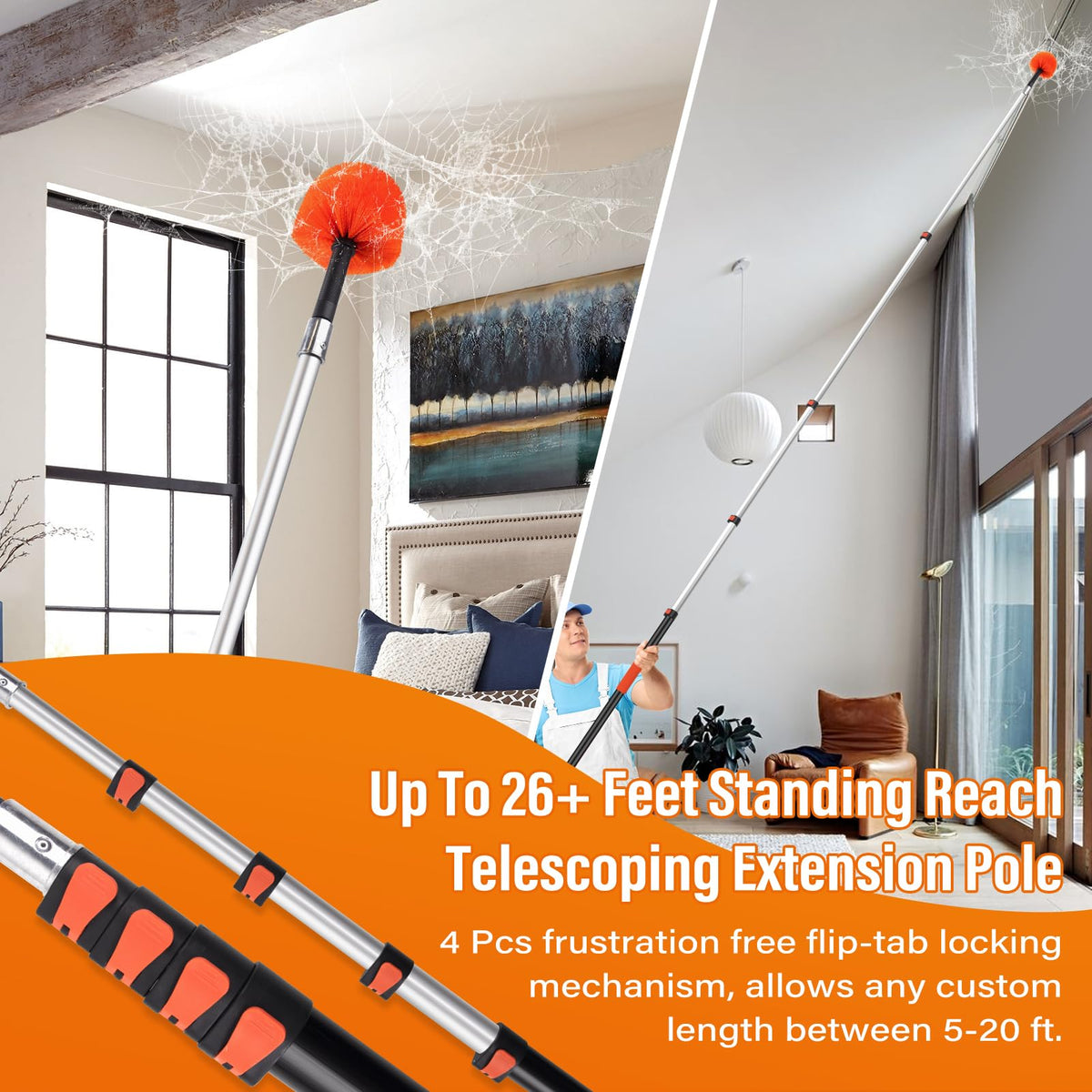 26 FT Cobweb Duster with Extension Pole