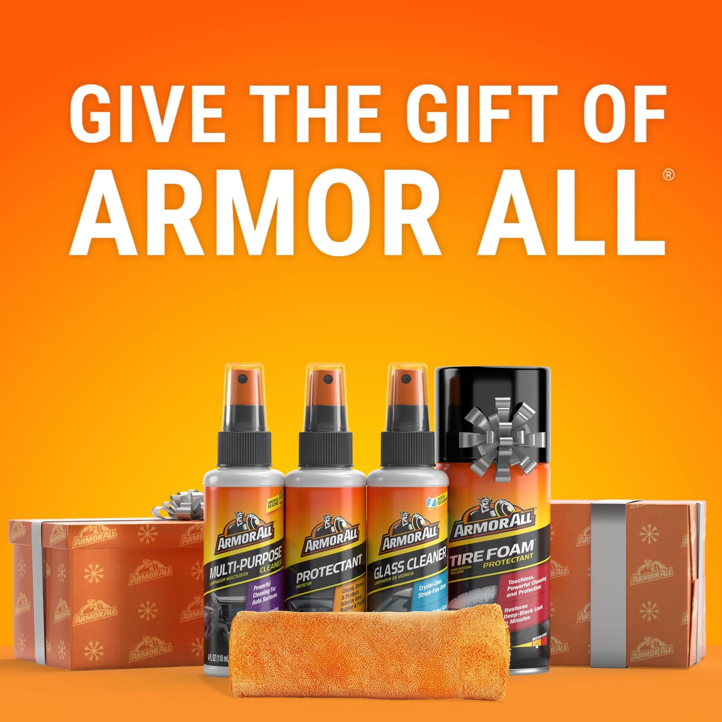 Armor All Car Wash and Car Interior Cleaner Kit, Includes Towel, Tire Foam, Glass Spray, Protectant Spray and Cleaning Spray, Multicolor, 5 Count (Pack of 1)