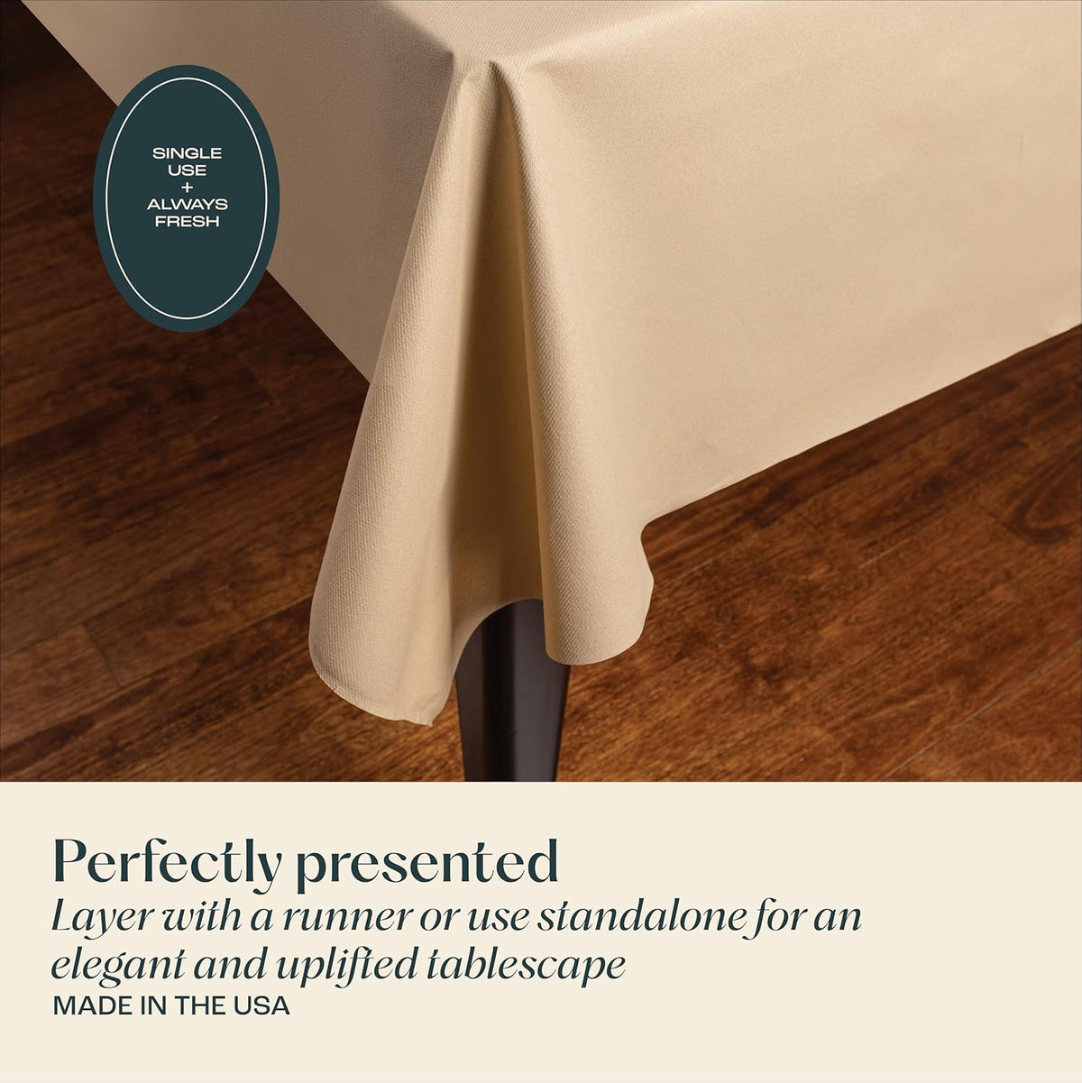 Disposable Tablecloth for Rectangle Table, Linen-Like Green Paper Tablecover for Christmas, Dining Table, Party, Wedding Or Event, 55" W x 80 ft L