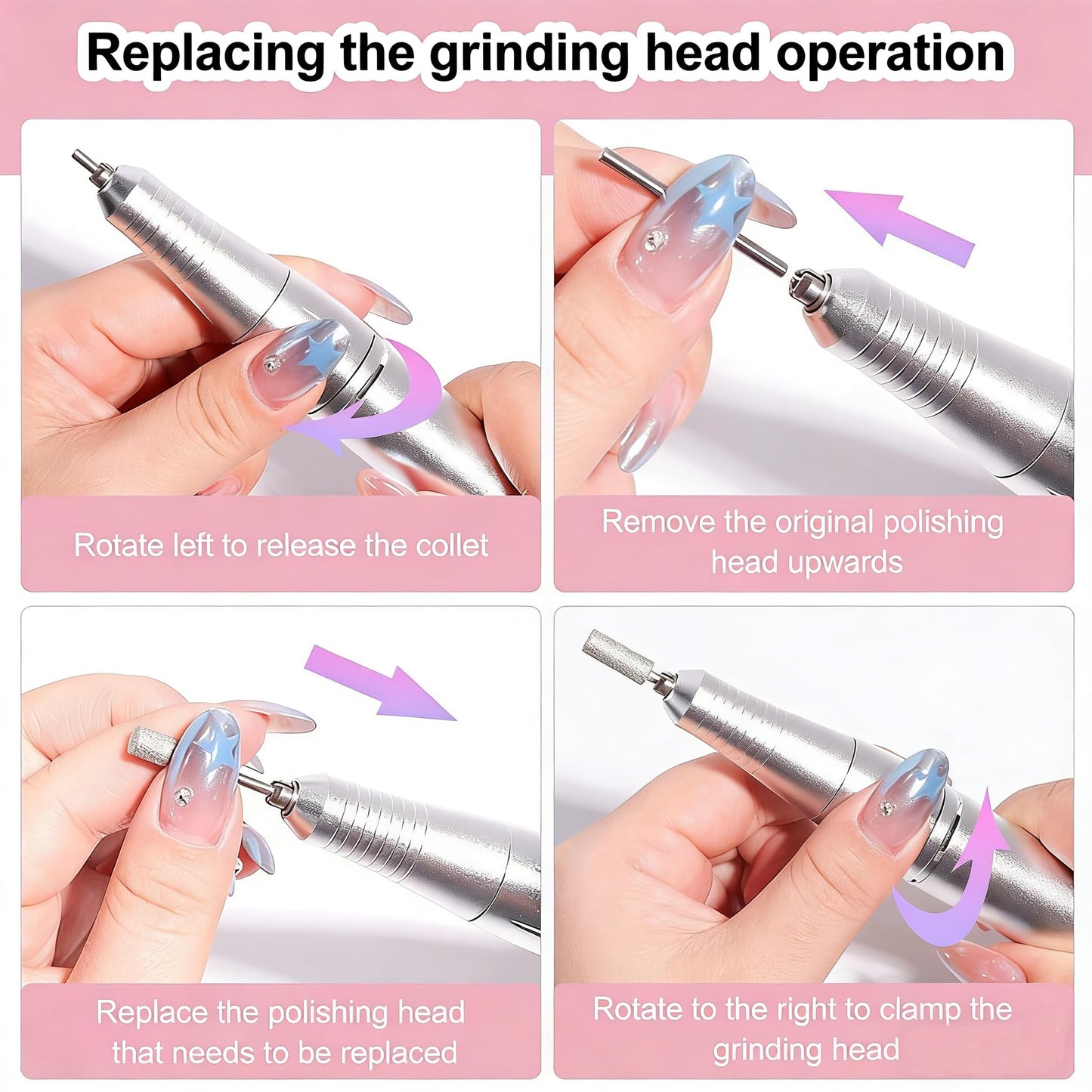 TWOEIGHT Electric Nail Drill Machine 45,000RPM - Professional Electric and Rechargeable Nail Drill with LCD Display, 12 Bits , Low Heat Quiet E-File for Acrylic Gel Nails - Salon & Home Use