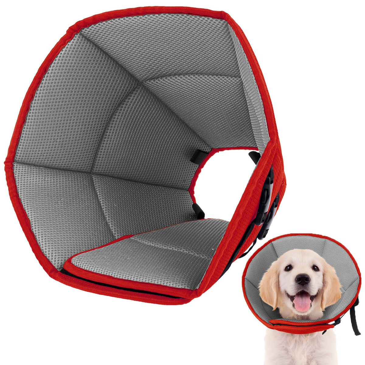 Allroaring Soft Dog Recovery Cone Adjustable Stop Licking Wounds Purple M