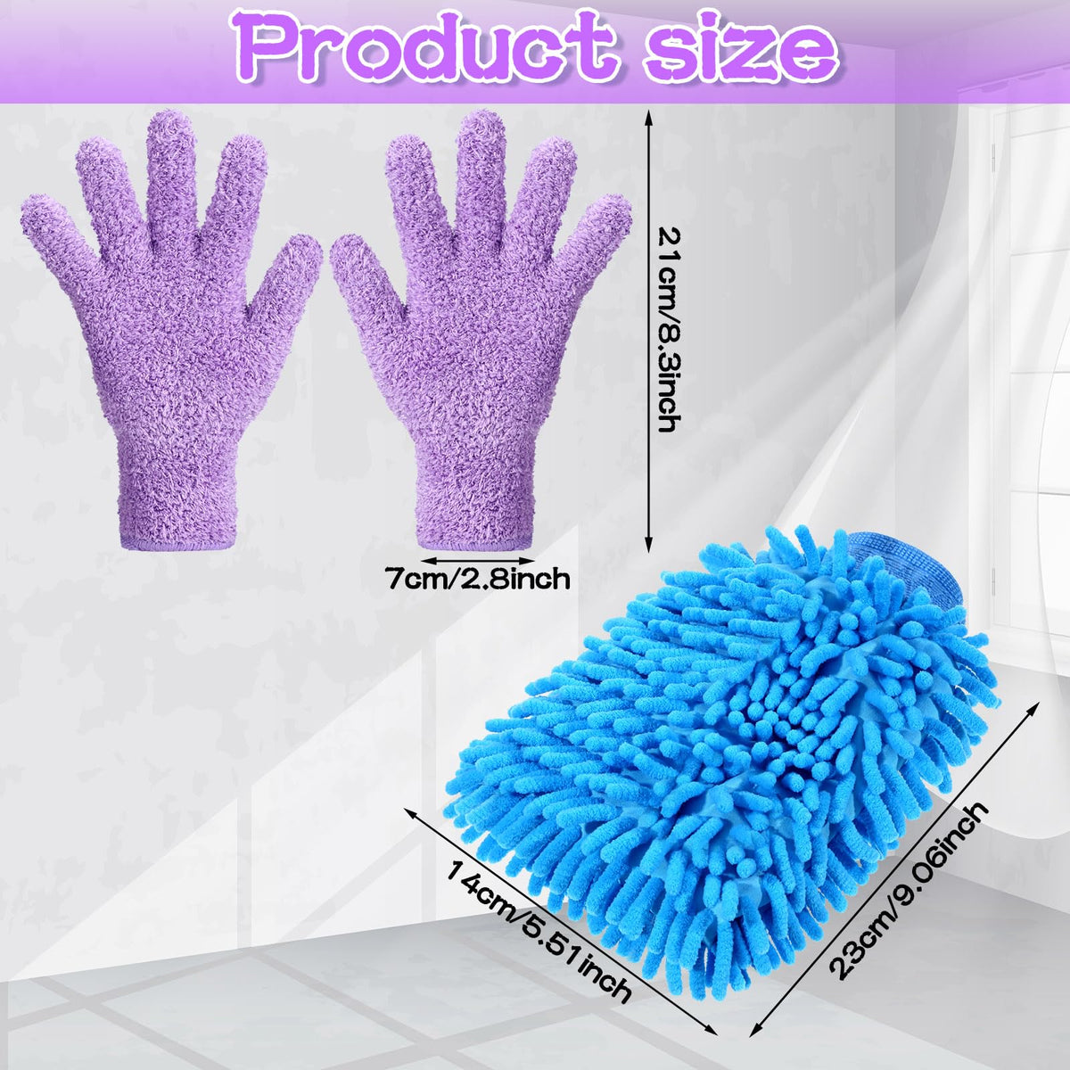 6 Pcs Micro Dusting Mitt Plant Cleaning