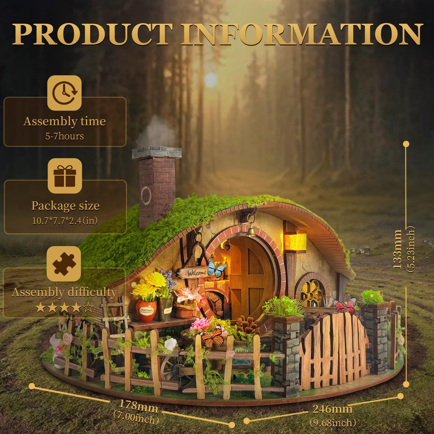 DIY Miniature House Kit - Wooden 3D Puzzles Blind Box Design, Stress-Relieving Craft for Teens & Adults, Dollhouse Kit Gift & Home Decor