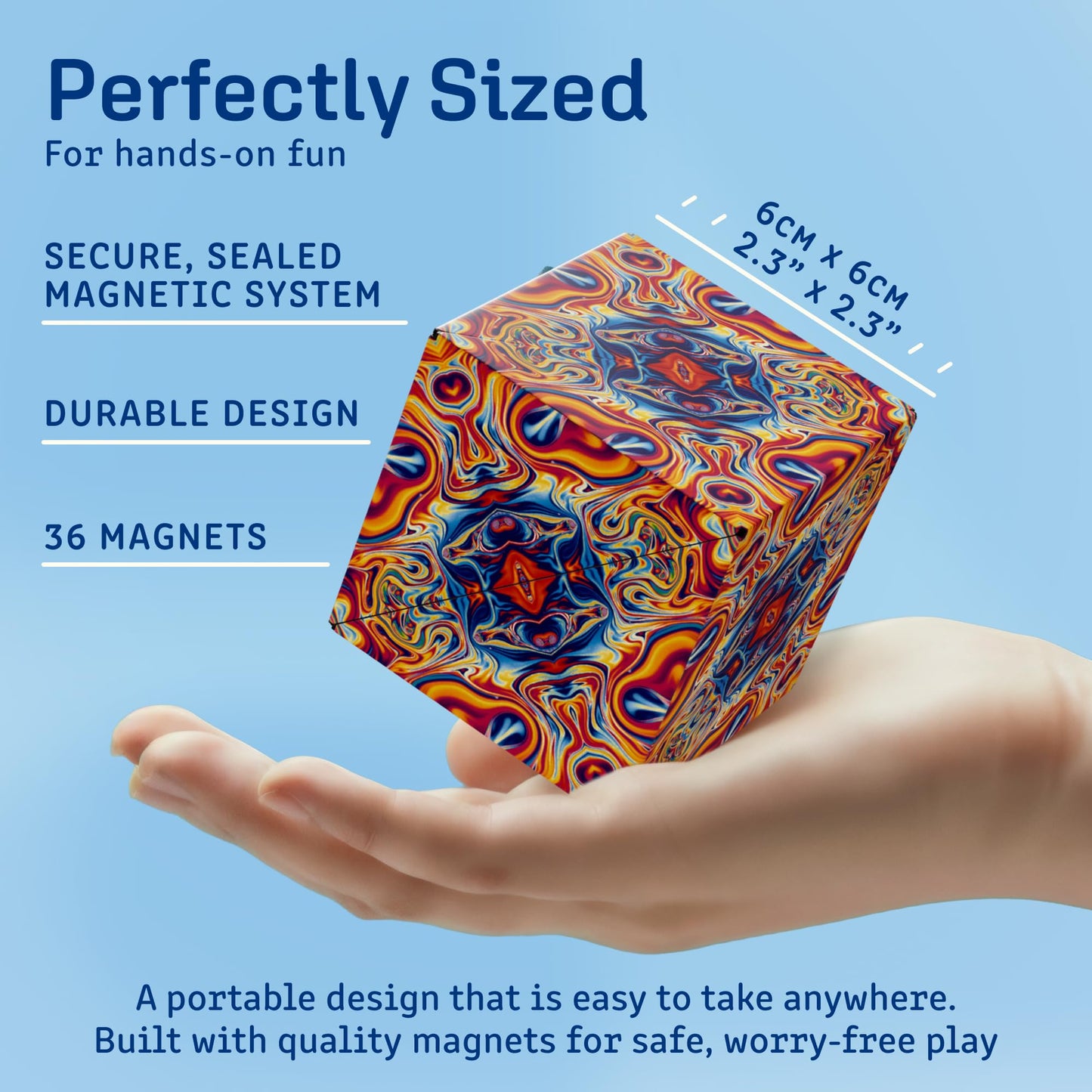 Shashibo Shape Shifting Box - Award-Winning STEM Fidget Toy with Ultra Strong Magnets - Puzzle Cube Transforms Into 100+ Shapes, Perfect Sensory Gift for Kids, Teens, and Adults (Spaced Out)