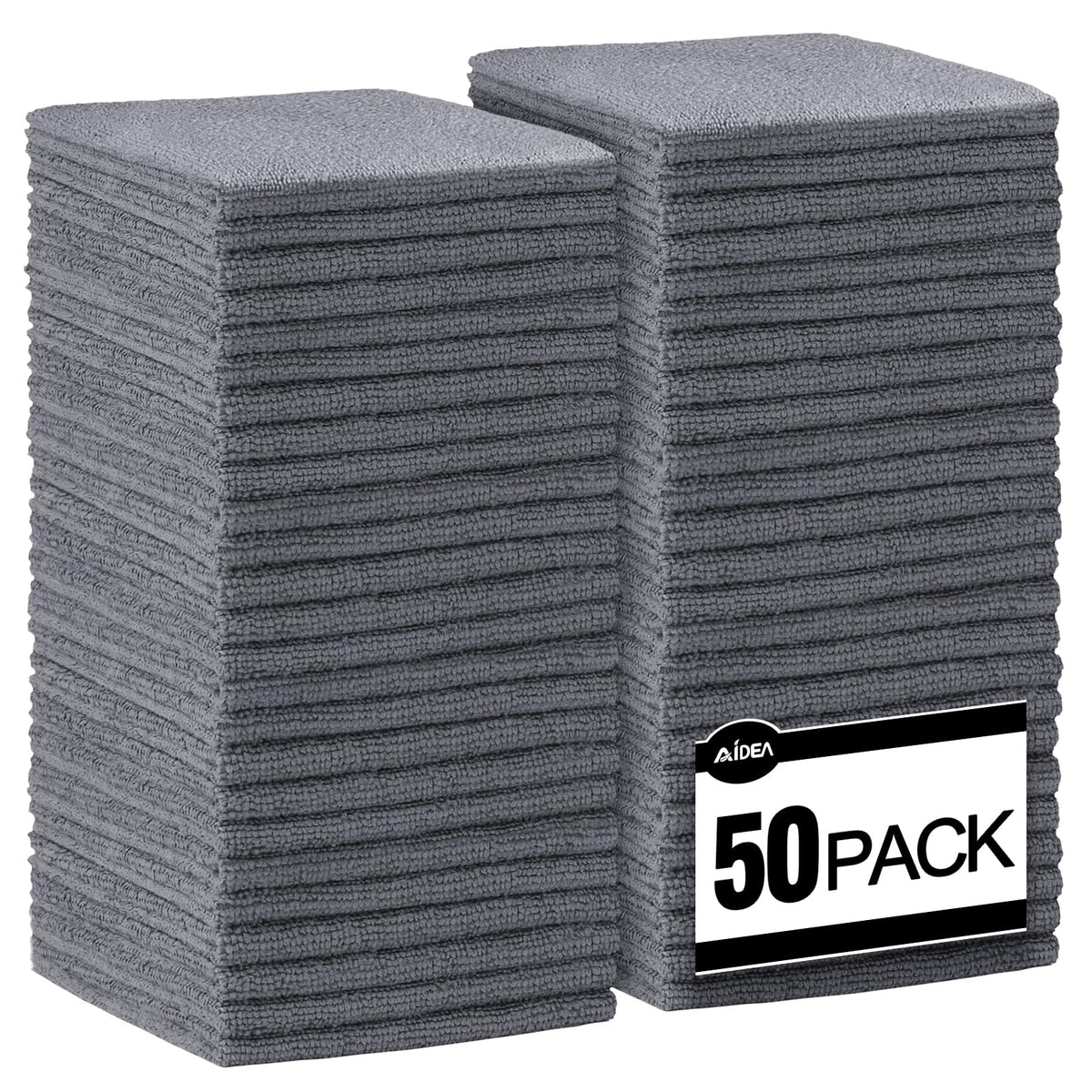 Microfiber Cleaning Cloth Grey (50 Count)