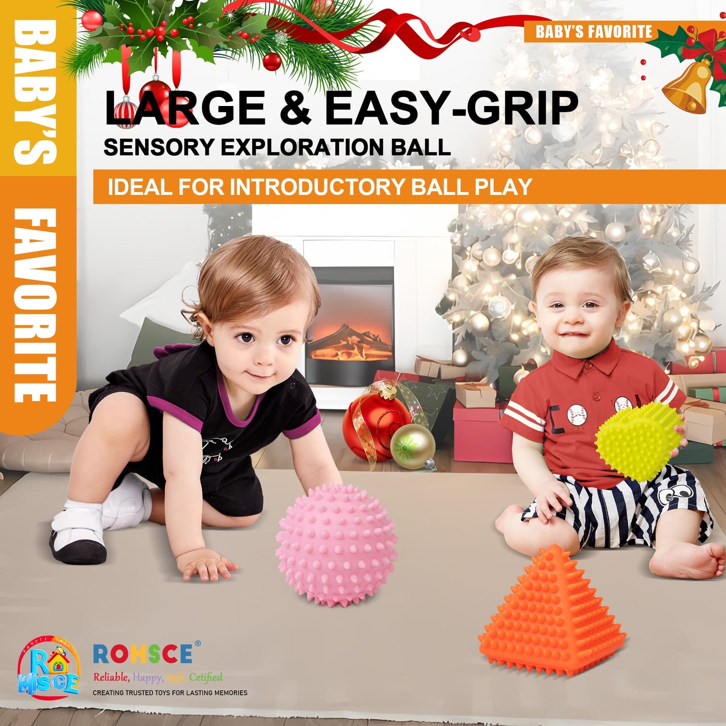 Baby Soft Blocks Building Block Toys, Babies Soft Rubber Baby Blocks 12-18 Months and Baby Sensory Balls, Montessori Toys Soft Baby Balls 6 to 12 Months Textured Geometric Shapes for Babies' Sensory D