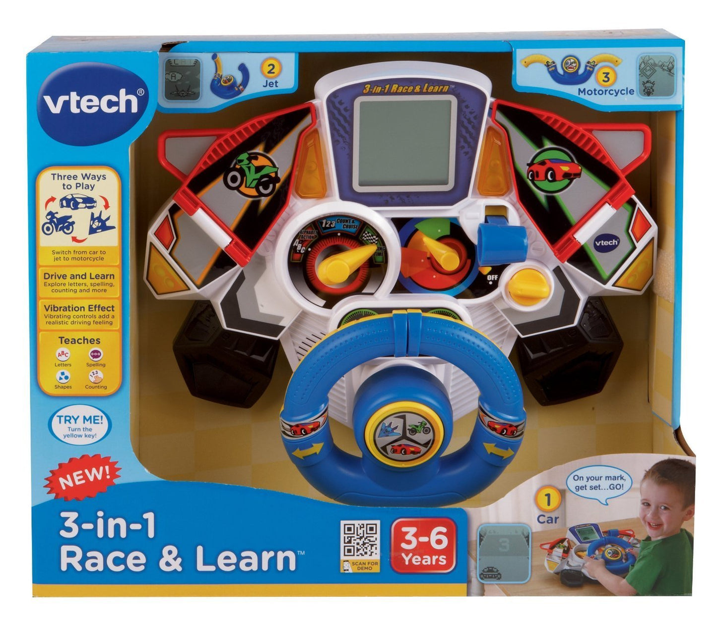 VTech 3-in-1 Race and Learn, Blue