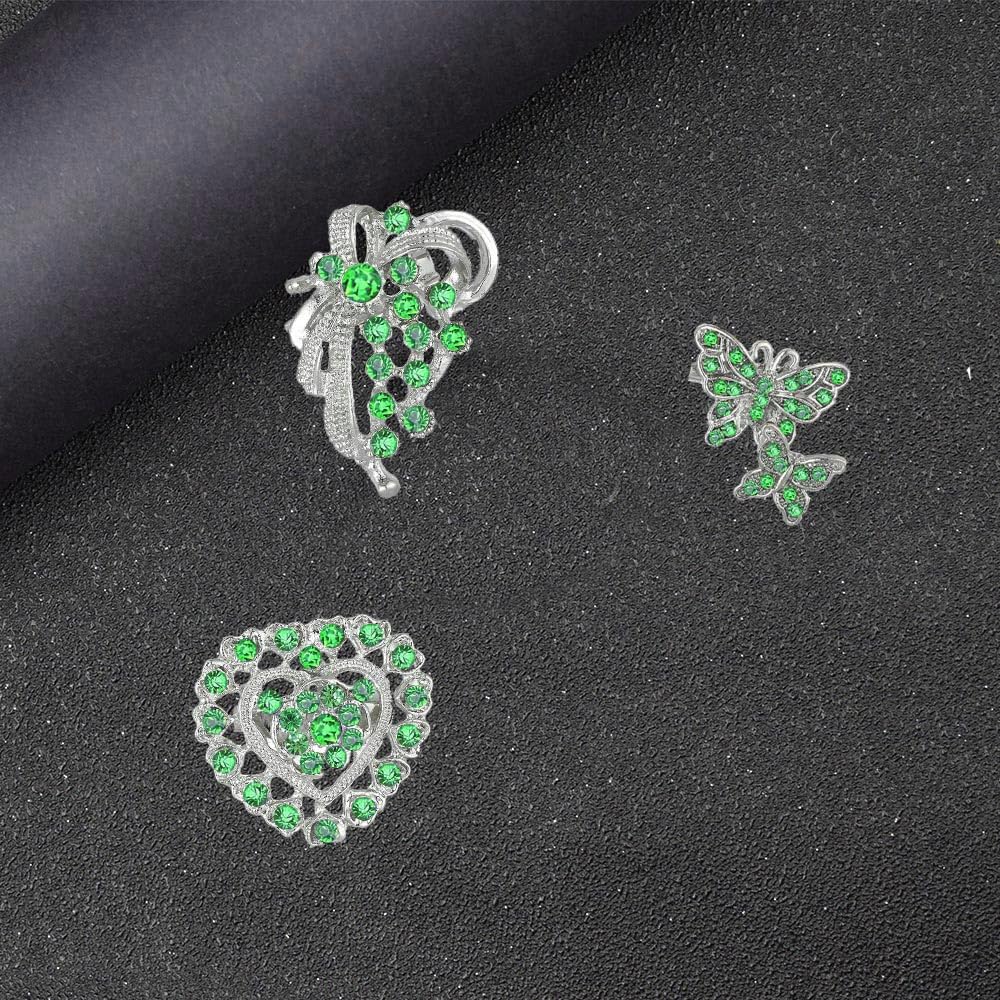 Ezing Lot 24pc Shining Rhinestone Crystal Brooches Pins DIY Wedding Bouquet Kit (F)