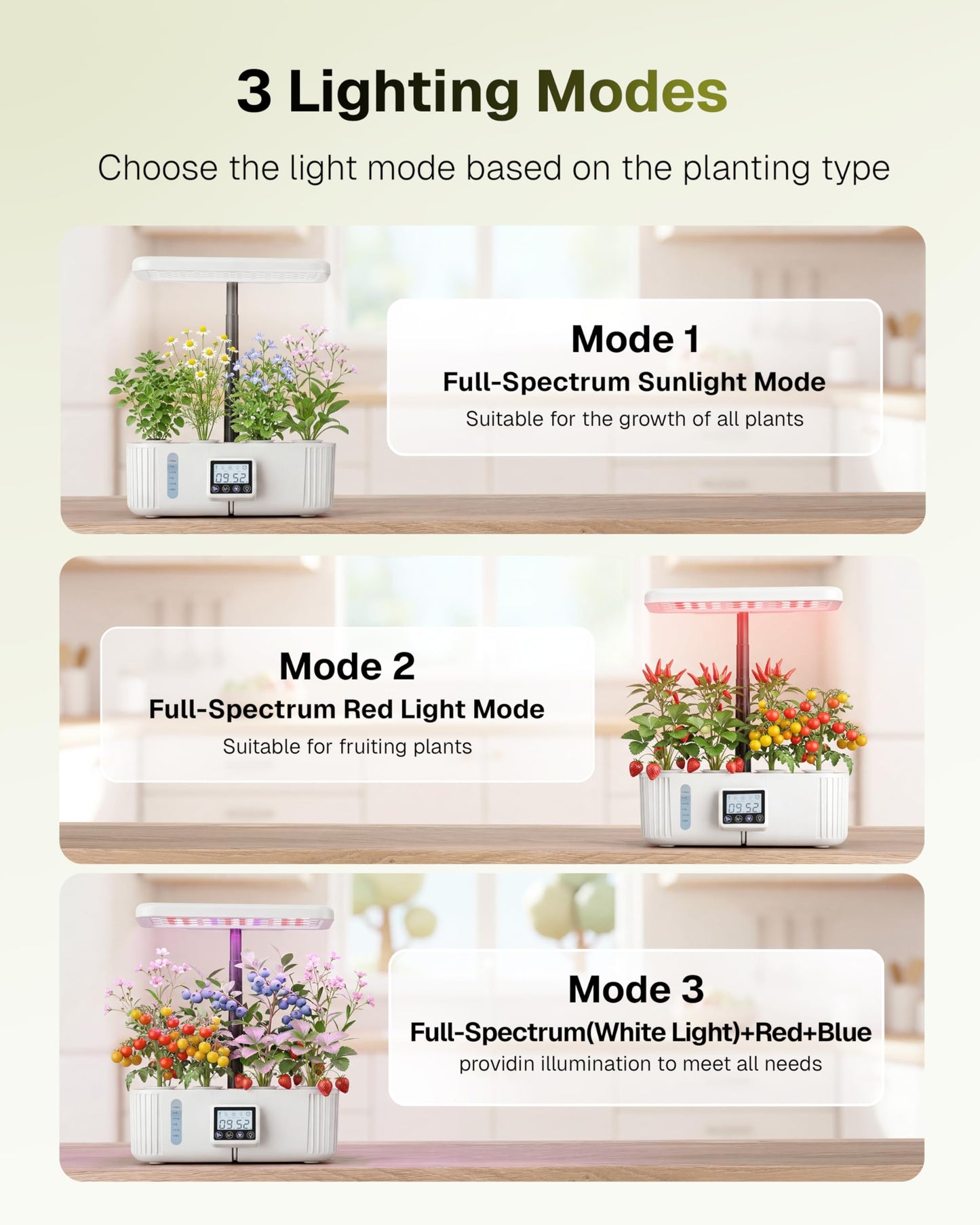 HBN Indoor Garden Hydroponics Growing System, 12 Pods Plant Germination Kit with LED Grow Light, LCD Touch Panel Quiet Automatic Hydroponic Height Adjustable - Grower Harvest Vegetable Lettuce
