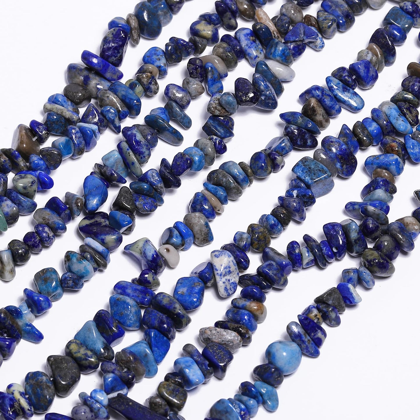 NITOPUPU 30in Lapis Lazuli Natural Chip Stone Beads 5-8mm About 230pcs, Irregular Drilled Blue Bead for Bracelets Jewelry Making Supplies for Adults, DIY Crafts.