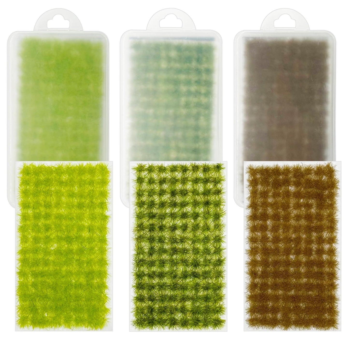 Cayway 312 PCS Static Grass Tuft 3 Color Model Railway Artificial Miniature Terrain Kit for DIY Model Railway Fairy Garden Diorama Scenery