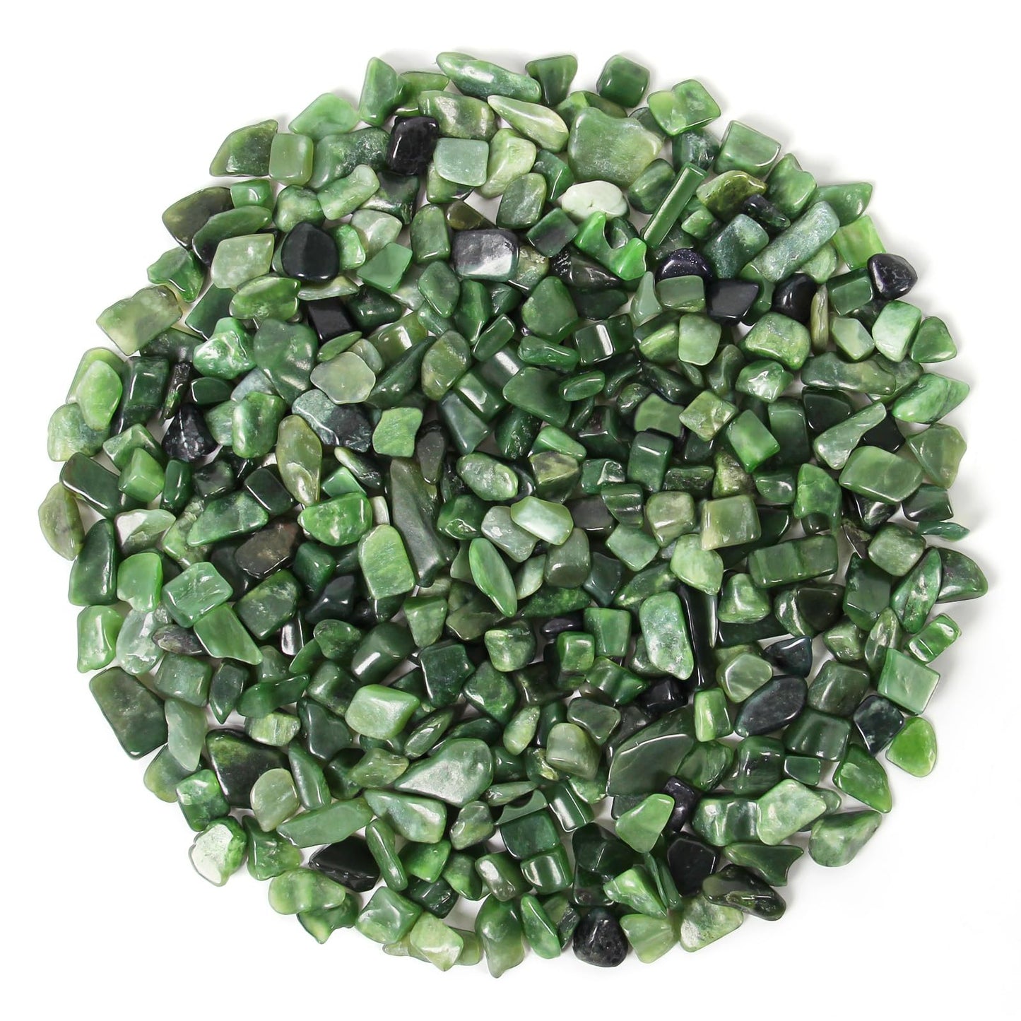 1.1lb Natural Green Jasper Crystal Chips-Healing Crystals Tumbled Chips, Green Jasper Crushed Crystal Gemstones for Crafts, Beautiful Package for Gift