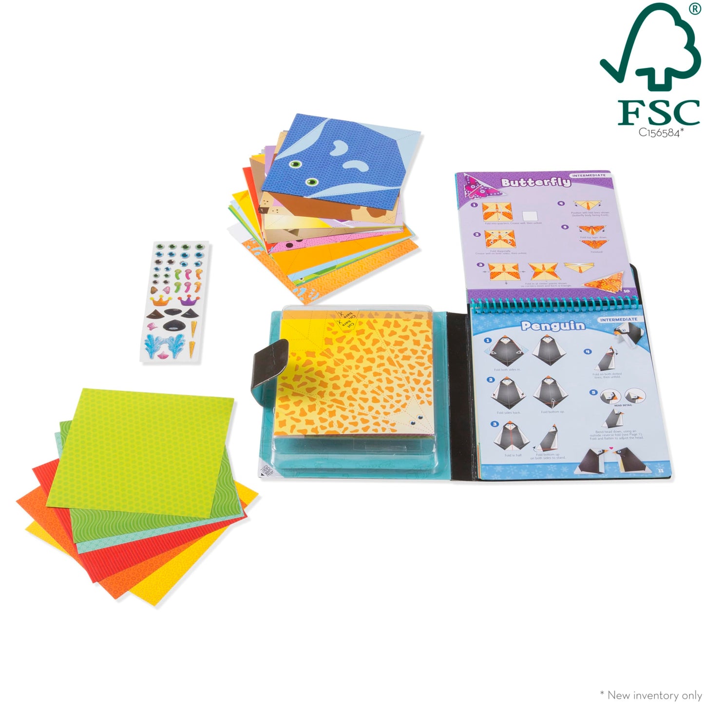 Melissa & Doug On The Go Origami Animals Craft Activity Set - 38 Stickers, 40 Origami Papers