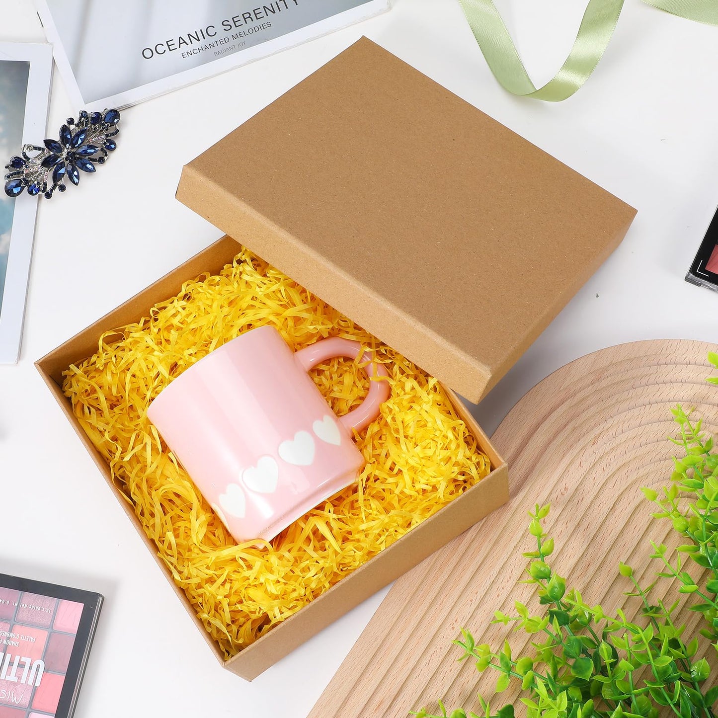 Douaowoc 6 Pcs Gift Boxes with Lids, Set of 6 Empty Wrap Boxes, Nesting Box for Gift Presents Cardboard Box for Christmas,Birthday, Anniversaries, Weddings and Any Occasion