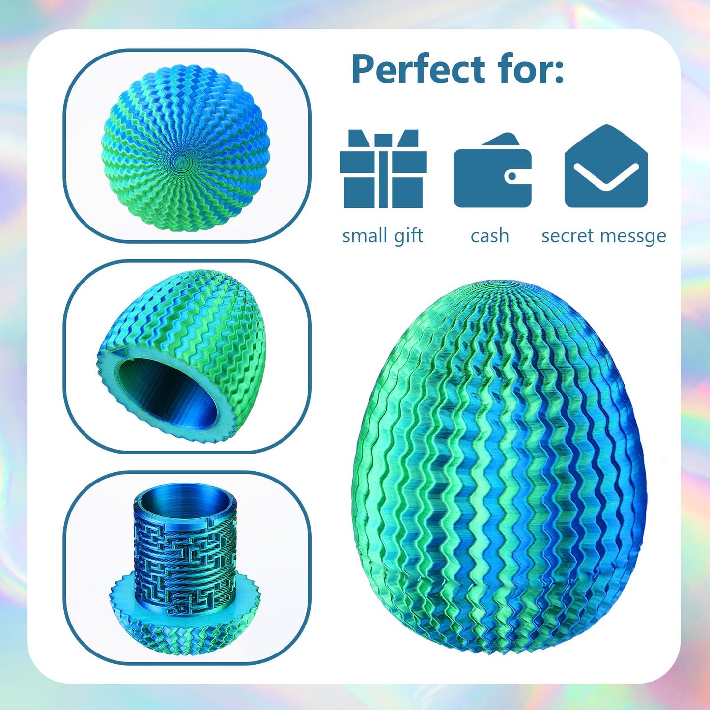 JolliLudo 2 Pcs Easter Egg Puzzle Box Money Puzzle Box for Cash Gift with Hidden Compartments Present for Easter Birthdays & Special Occasions 2026 Creative Gift Ideas (Green)