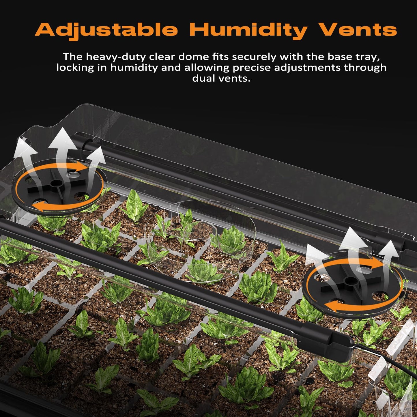 Patigrow 80-Cell Self-Watering Seed Starter Tray with Grow Light, Seed Starter Kit with 4.07” Humidity Dome, Indoor Seedling Starter Tray, Seed Starting Trays for Plant Germination, Seeds Growing