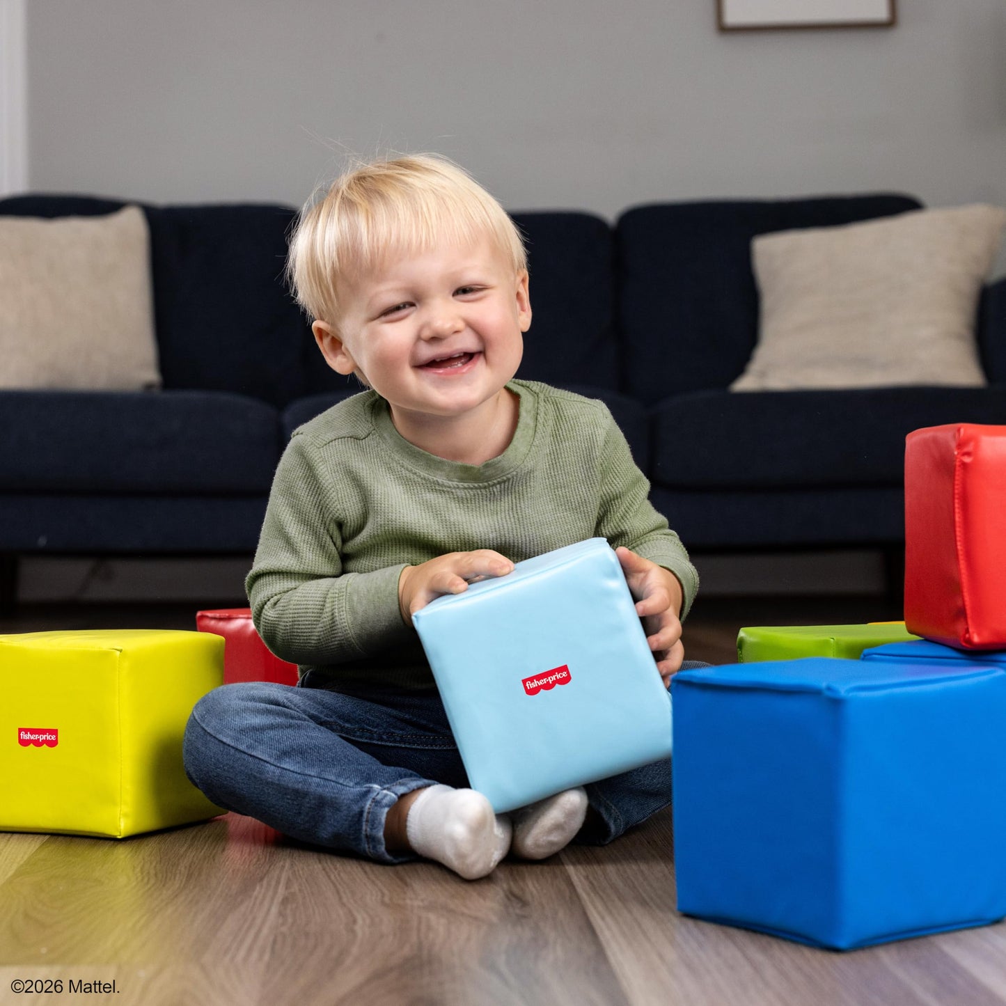 Fisher-Price™ Toddler Soft Foam Building Blocks – 9 Large Colorful Stacking Blocks for Toddlers 2+ – Lightweight Preschool Learning Toy