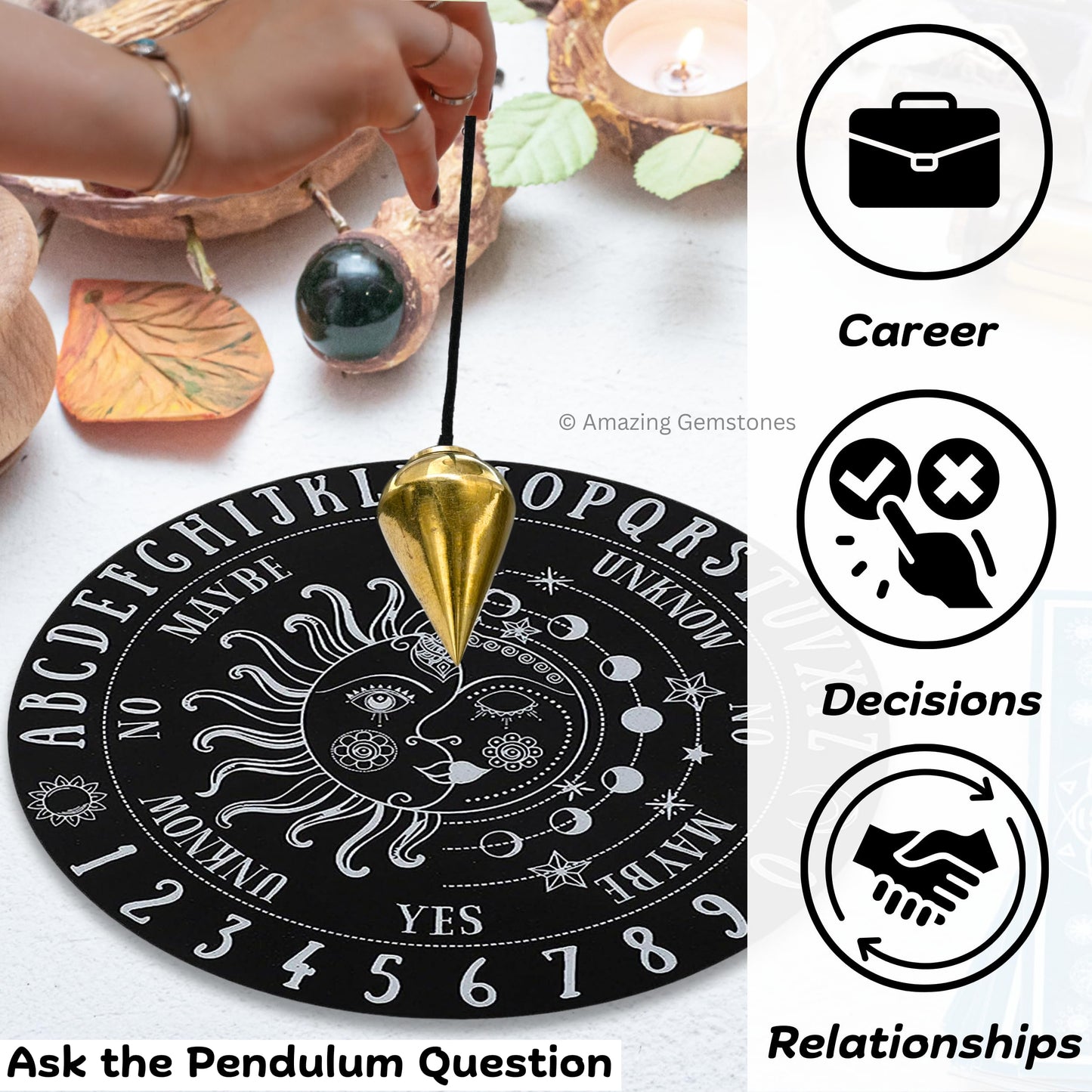 Amazing Gemstone Healing Metal Pendulums for Divination, Gold Dome Cone Steel Copper Pendulum High Energy Pendulo de Bronce Pendulos de Mesa MP87