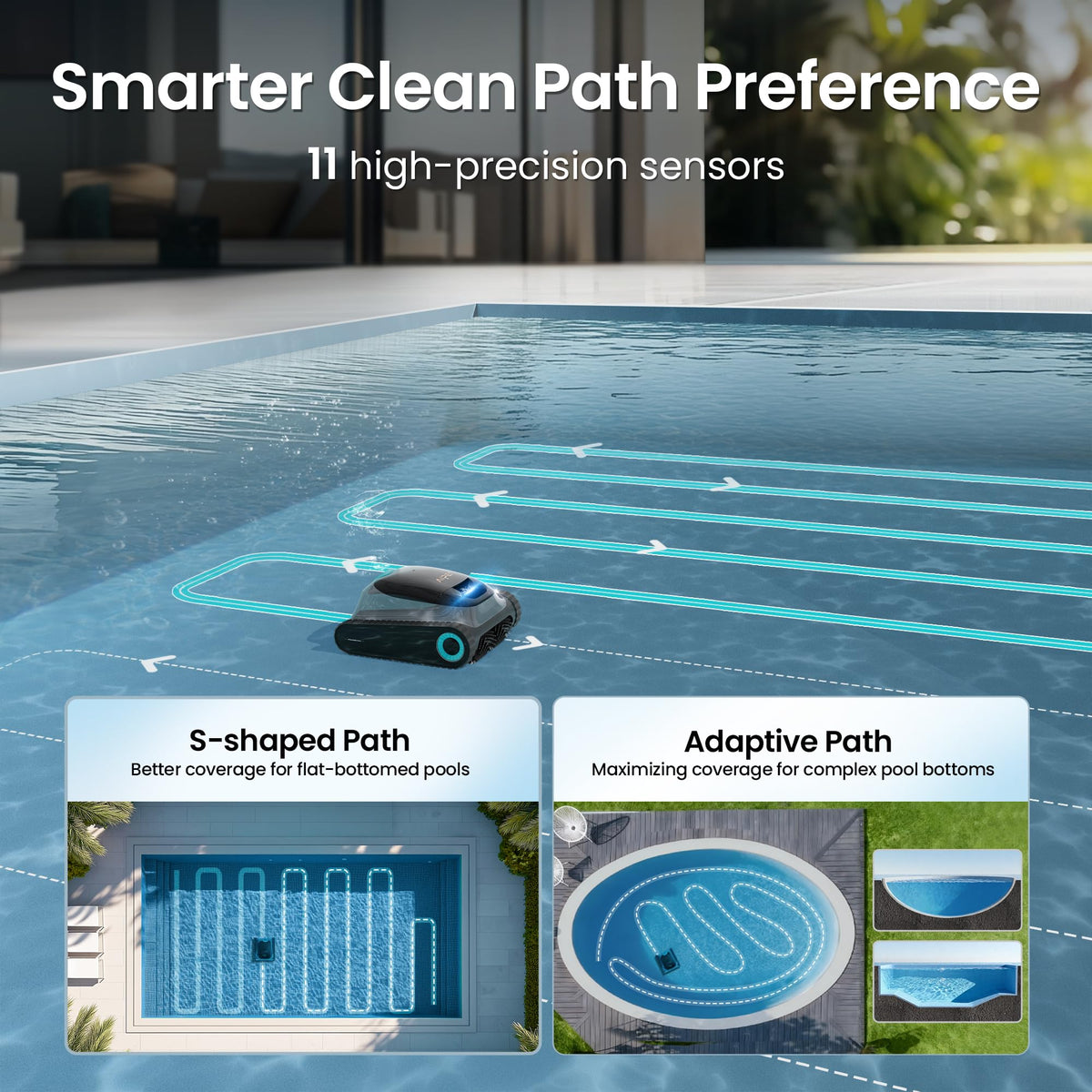 2026 Upgrade) (Renewed) Aiper Scuba S1 Robotic Pool Cleaner,270 Min Runtime, Floor/Wall/Waterline/Shallow Area Cleaning, Ultra-fine Filter, Smarter Navigation, App Support-Black