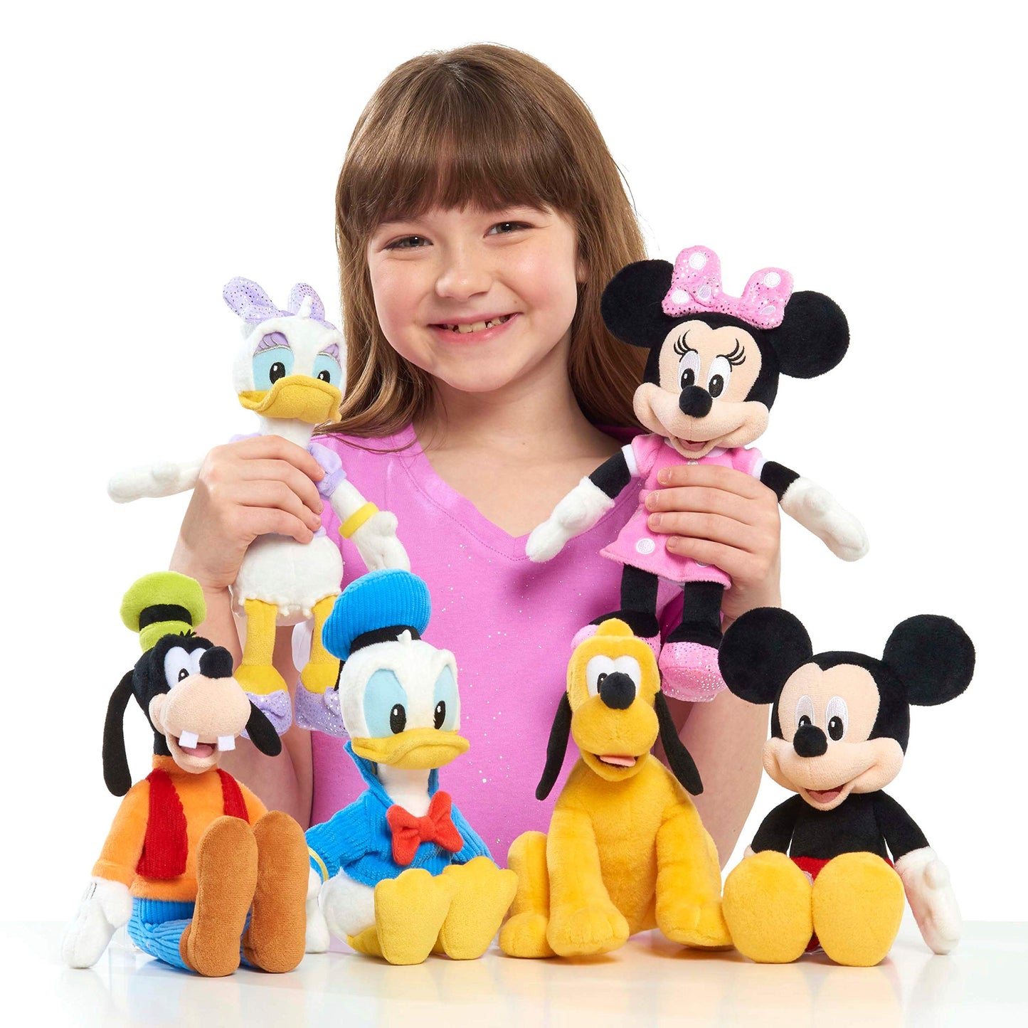 Disney Junior Mickey Mouse and Minnie Mouse Beanbag Plushie 2-Pack Stuffed Animals, Kids Toys for Ages 2 Up by Just Play