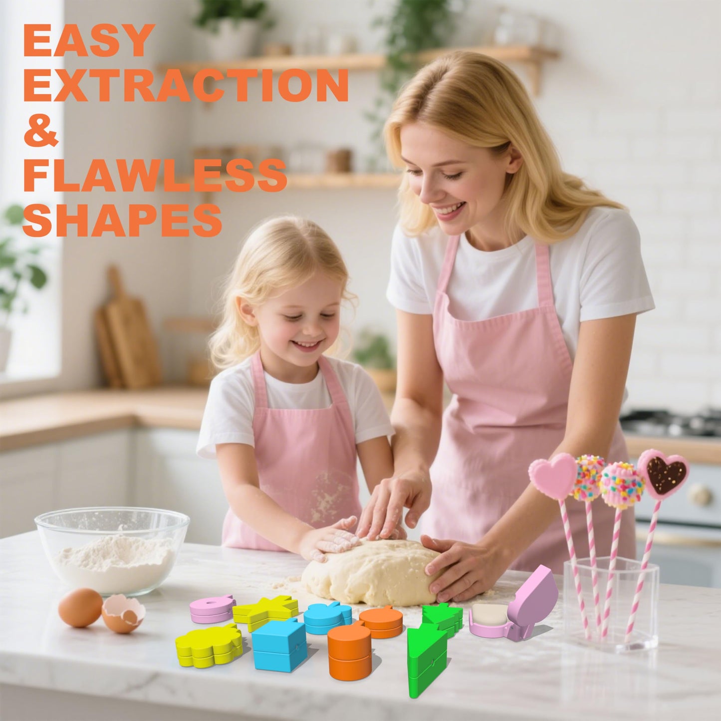 Hokkieam 10 PCS Cake Pop Molds Shapes Press Set, Plastic Cake Pop Mold Press with Multiple Shapes, Cake Pop Tools for Baking, Parties, Weddings, Birthdays & Celebrations