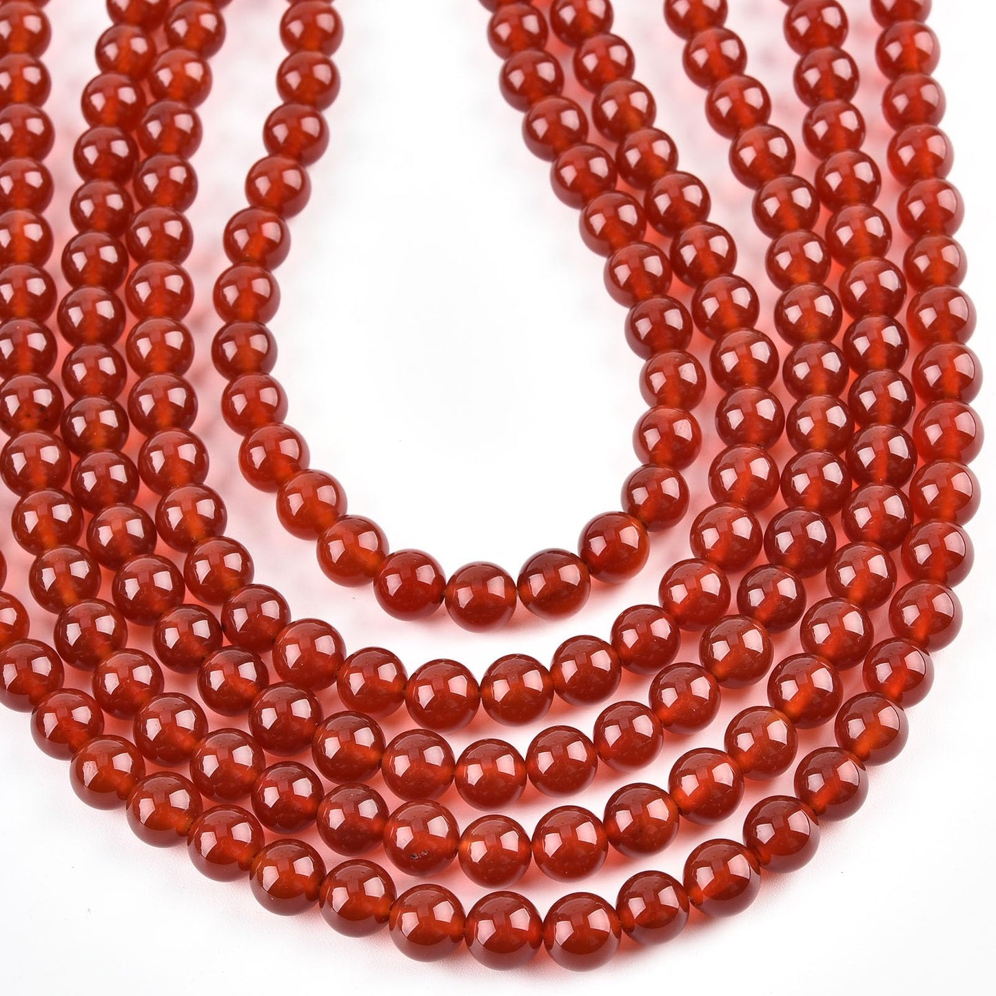 6mm Natural Carnelian Beads Round Gemstone Loose Beads for Jewelry Making (60-62pcs/strand)