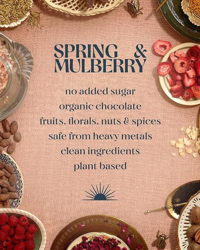 Spring & Mulberry Lavender Rose Date-Sweetened Chocolate Bar, 2.1oz
