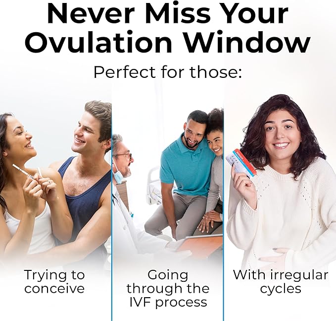 INDICAID Ovulation Test Strips 50 Pack – Rapid Results in 5 Minutes - Ovulation Tests for Women - Accurate Fertility Test - Ideal Ovulation Predictor Kit for Easy Home Testing